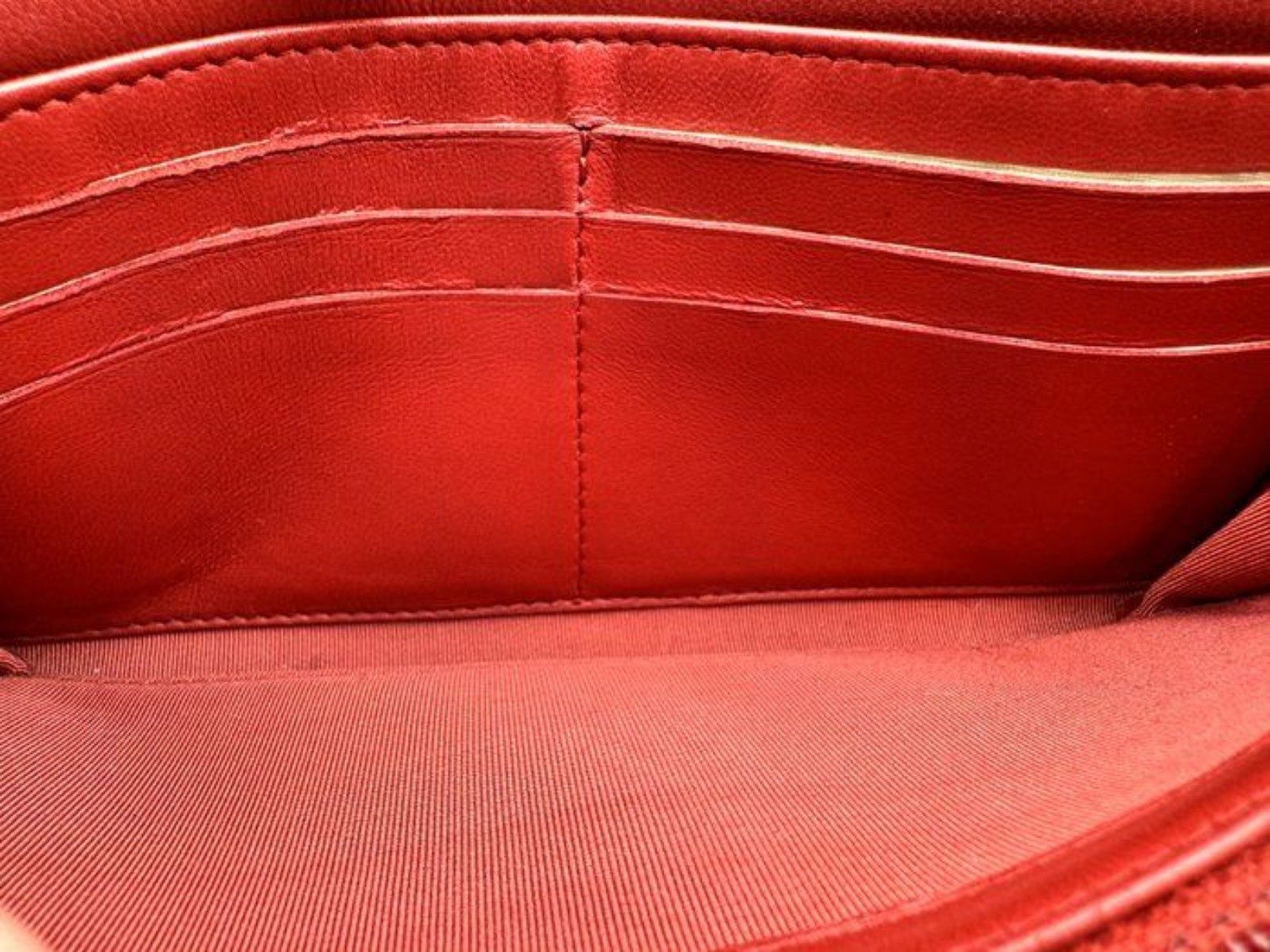 Chanel Red Quilted Leather Wallet Made in Italy image 9