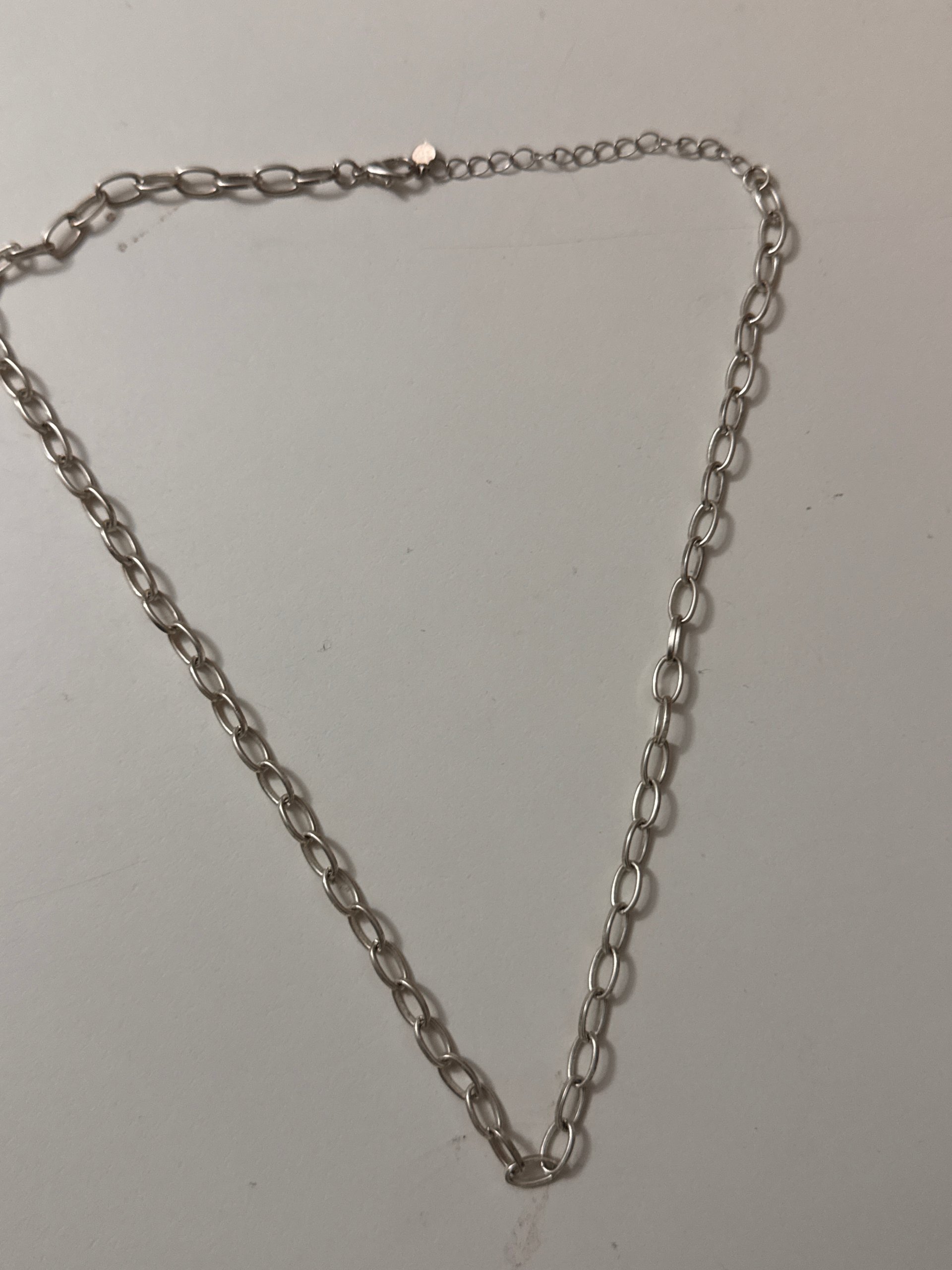 Silver Link Chain Necklace Unisex image 2