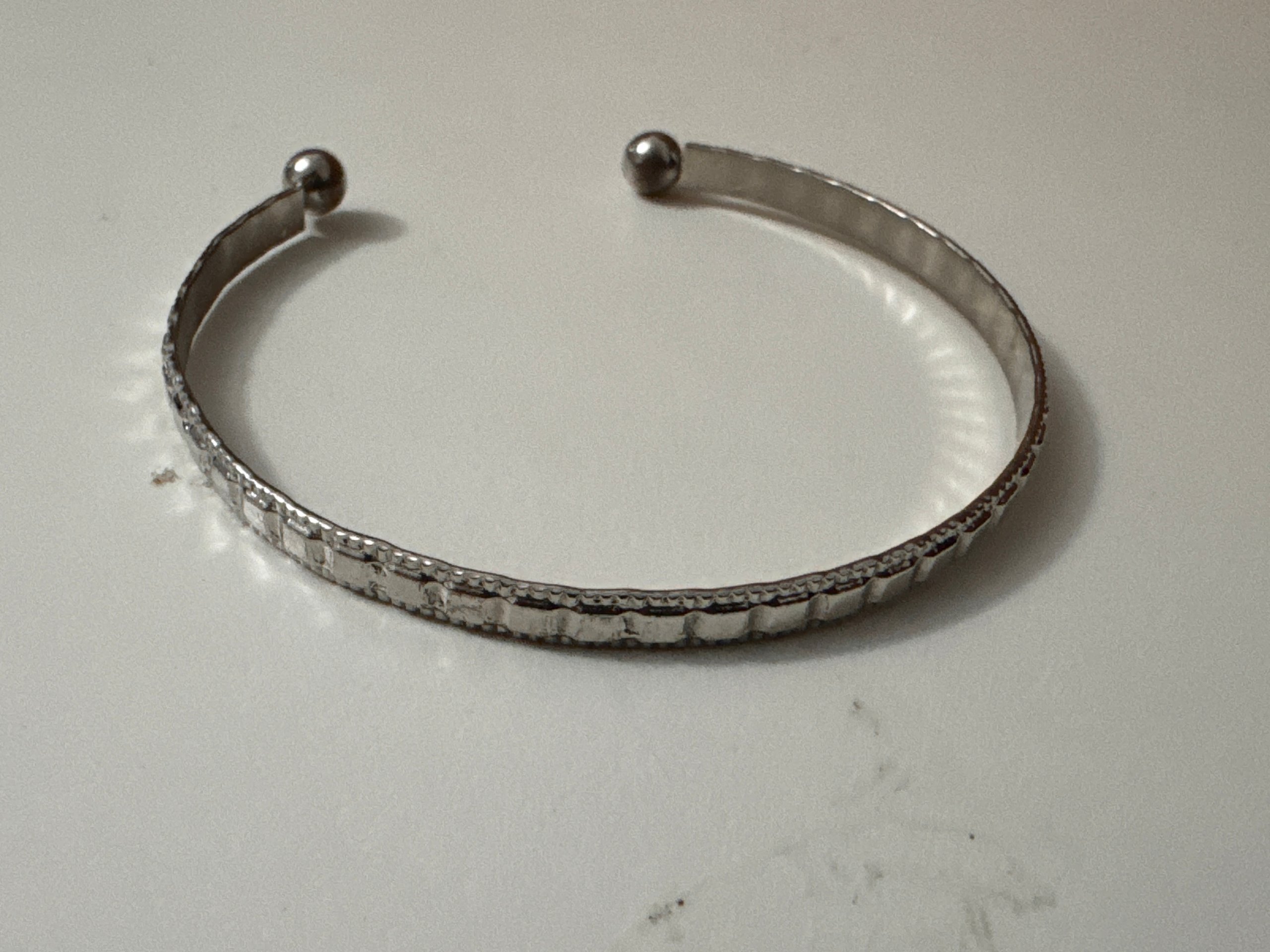 Silver Metal Cuff Bracelet Adjustable Unisex