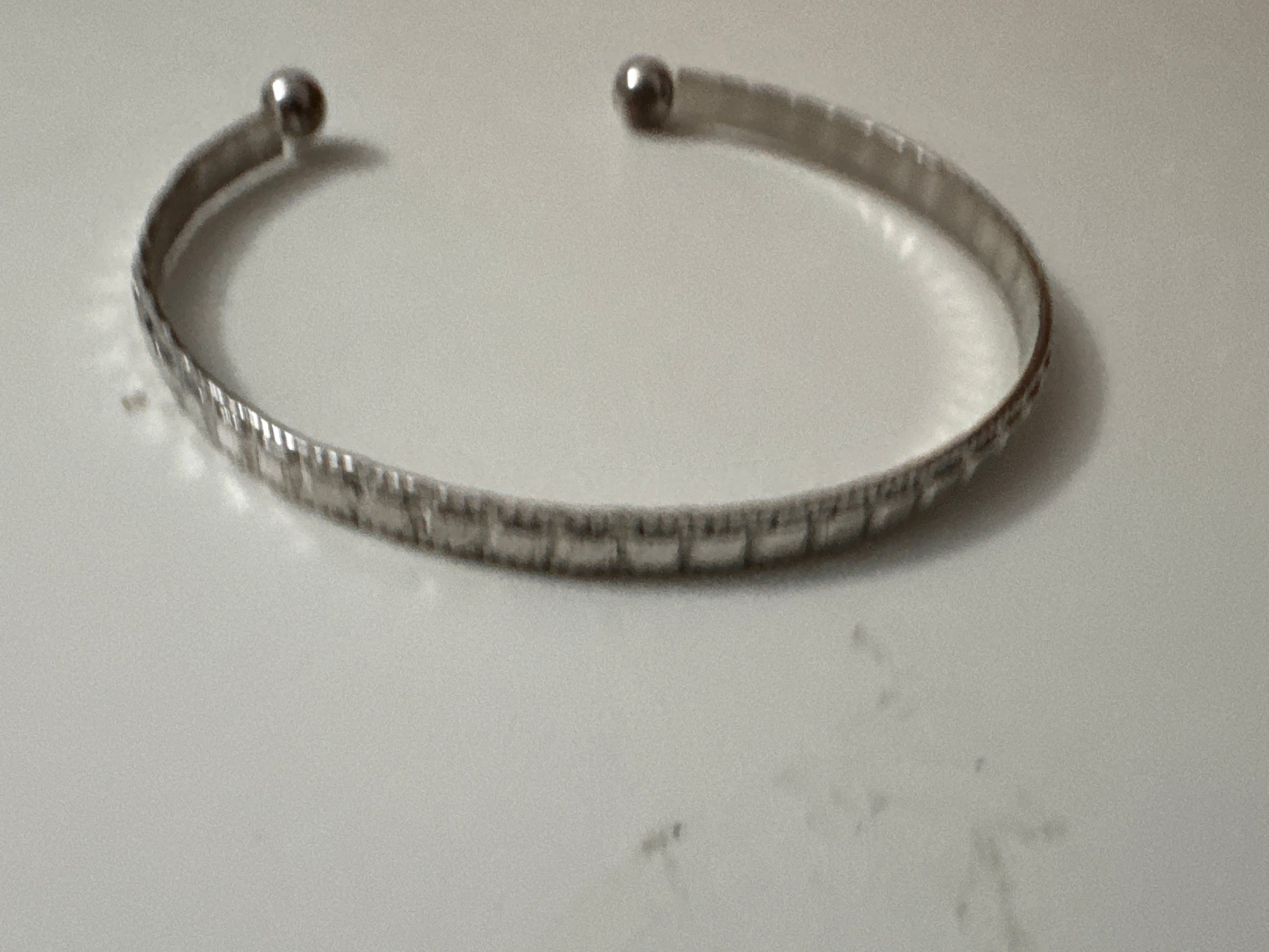 Silver Metal Cuff Bracelet Adjustable Unisex image 2