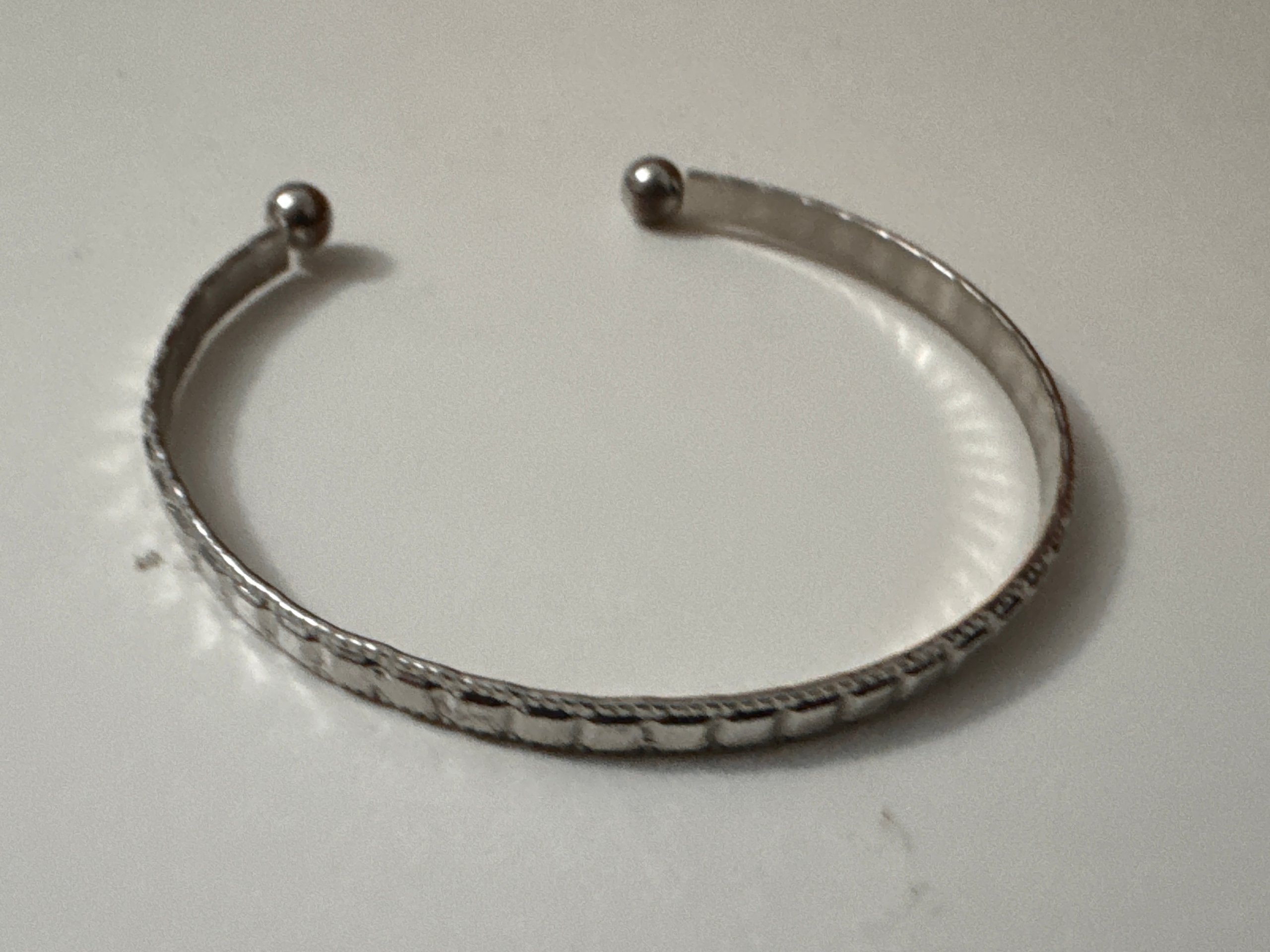 Silver Metal Cuff Bracelet Adjustable Unisex image 4