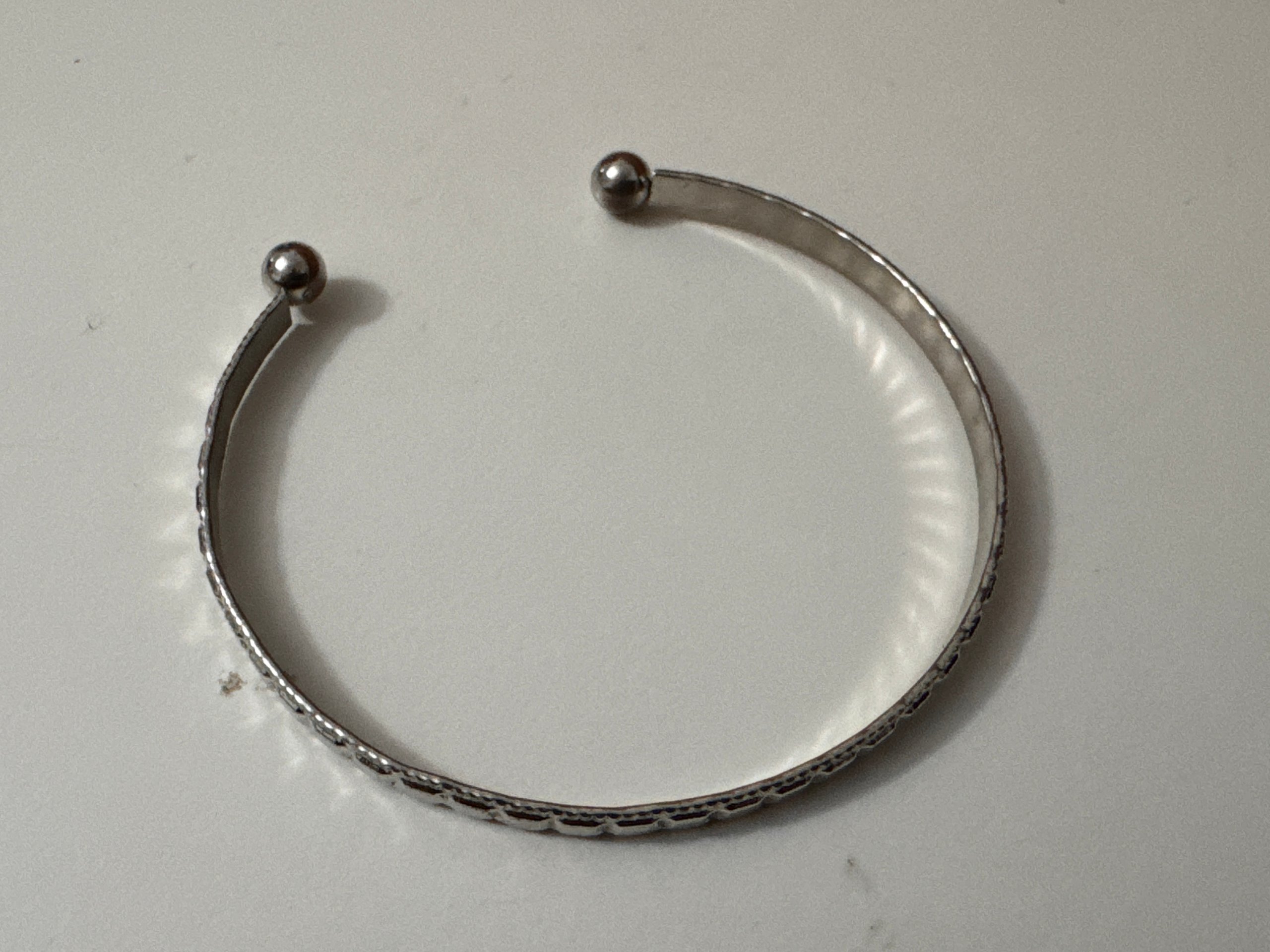 Silver Metal Cuff Bracelet Adjustable Unisex image 5