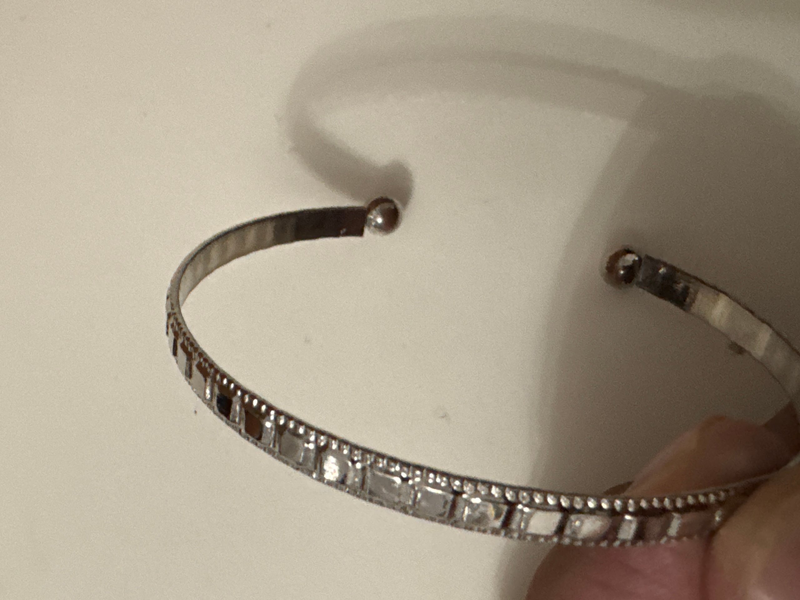 Silver Metal Cuff Bracelet Adjustable Unisex image 7