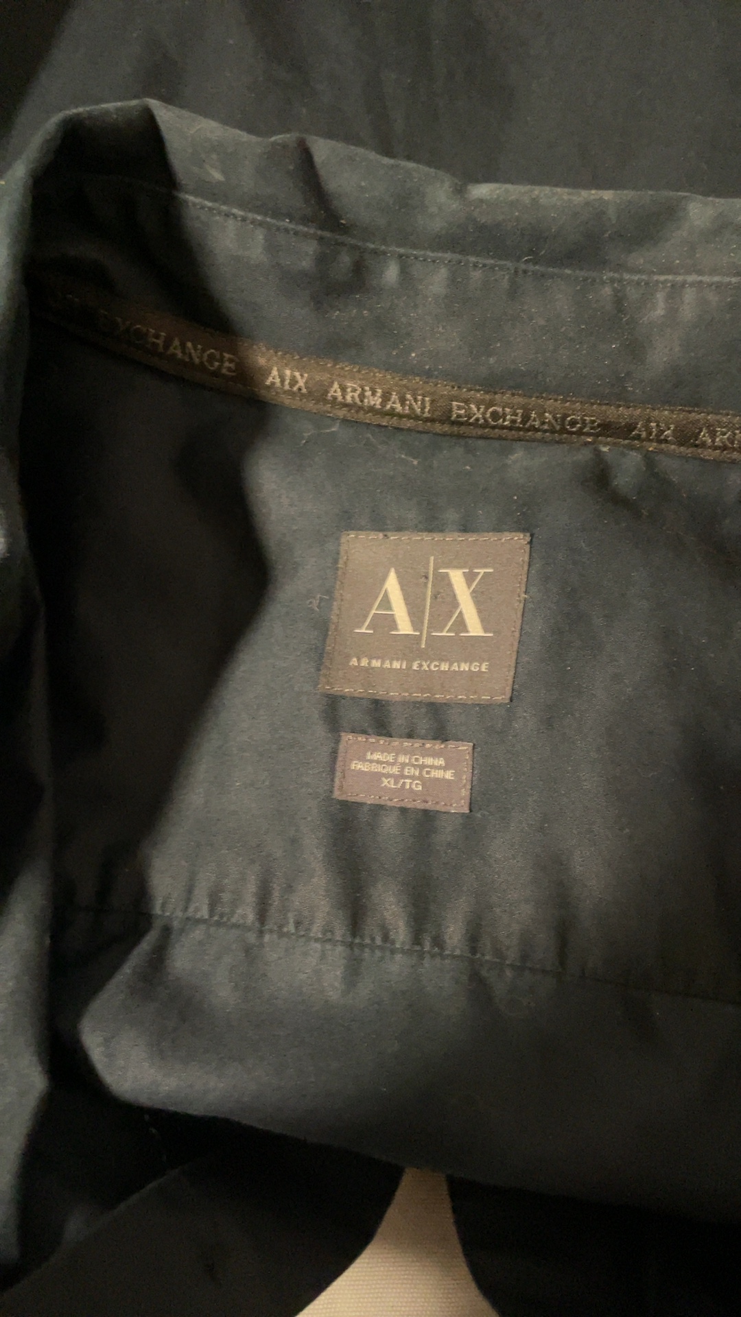 Armani Exchange Men’s XL Black Cotton Long-Sleeve Button-Down Shirt image 2