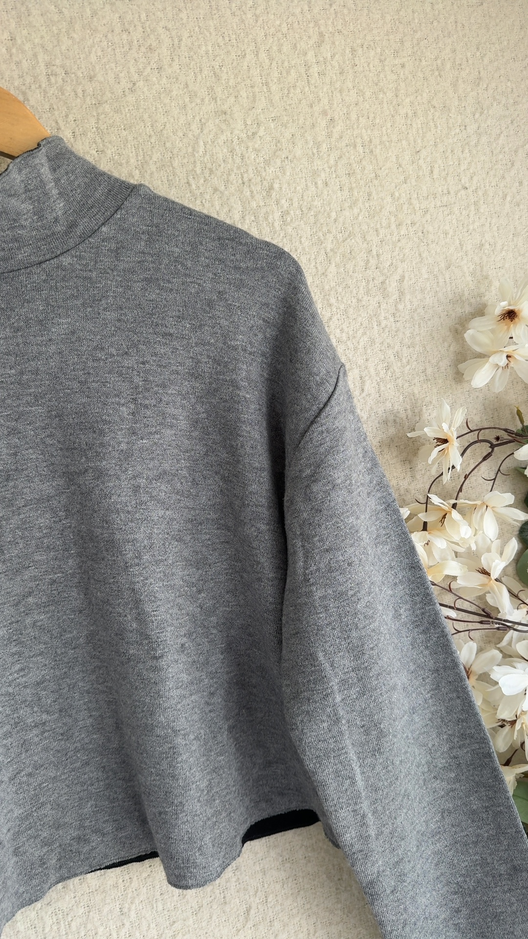 Zara Grey Long Sleeve Cropped Knit Jumper Women's Small Viscose Polyester Nylon image 2