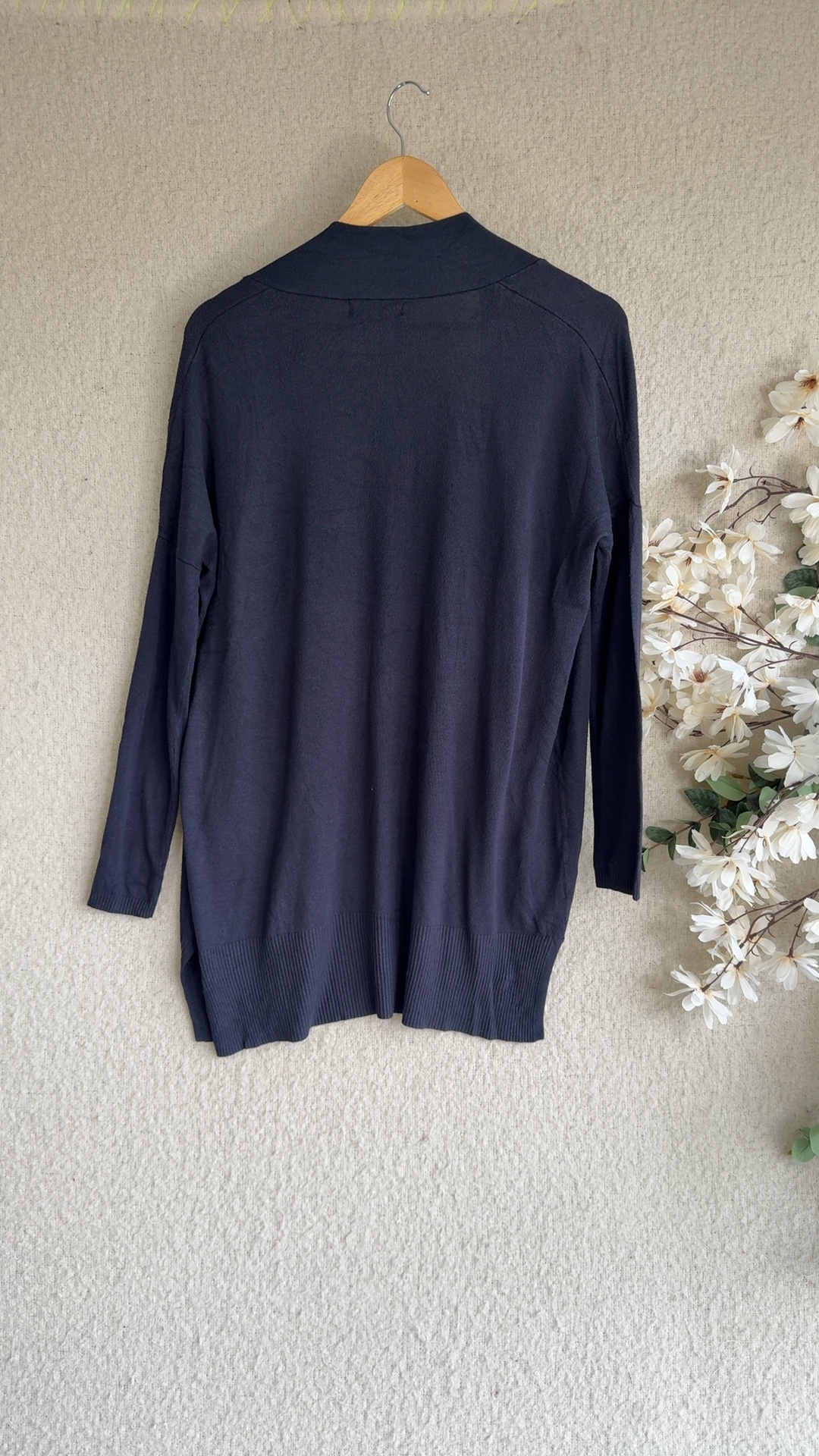 Atmosphere Navy Open Front Cardigan UK 8 Viscose Nylon Long Sleeve Lightweight image 4