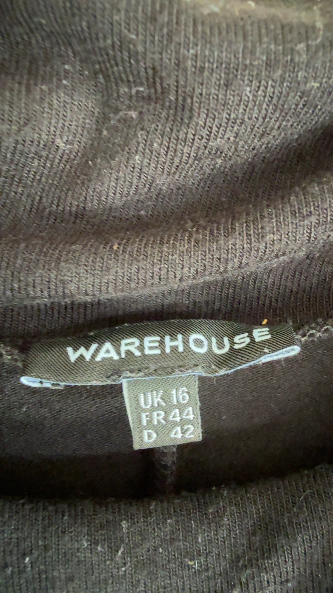 Warehouse Black Turtleneck Dress UK 16 Viscose Polyester Elastane image 2