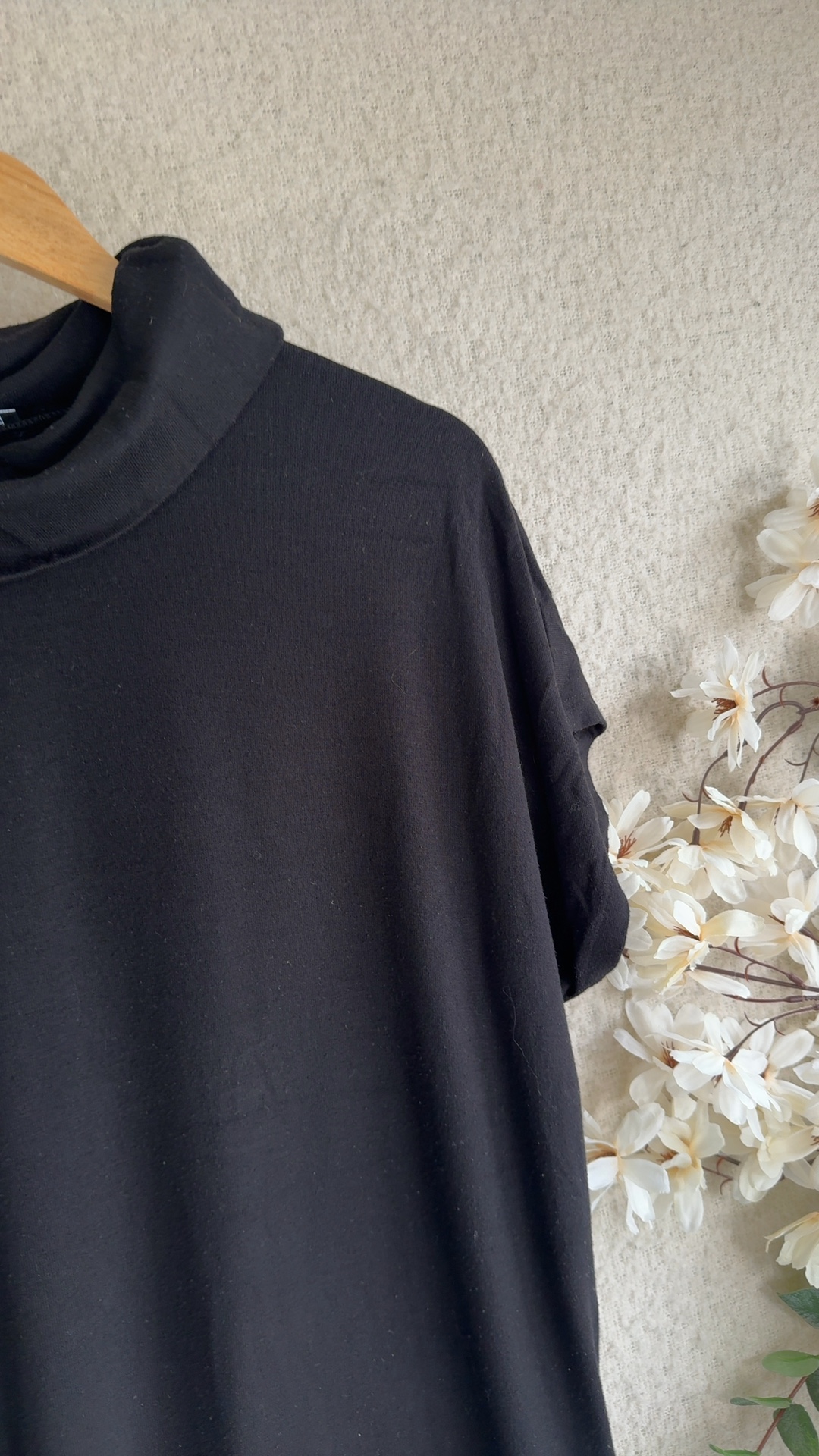 Warehouse Black Turtleneck Dress UK 16 Viscose Polyester Elastane image 3