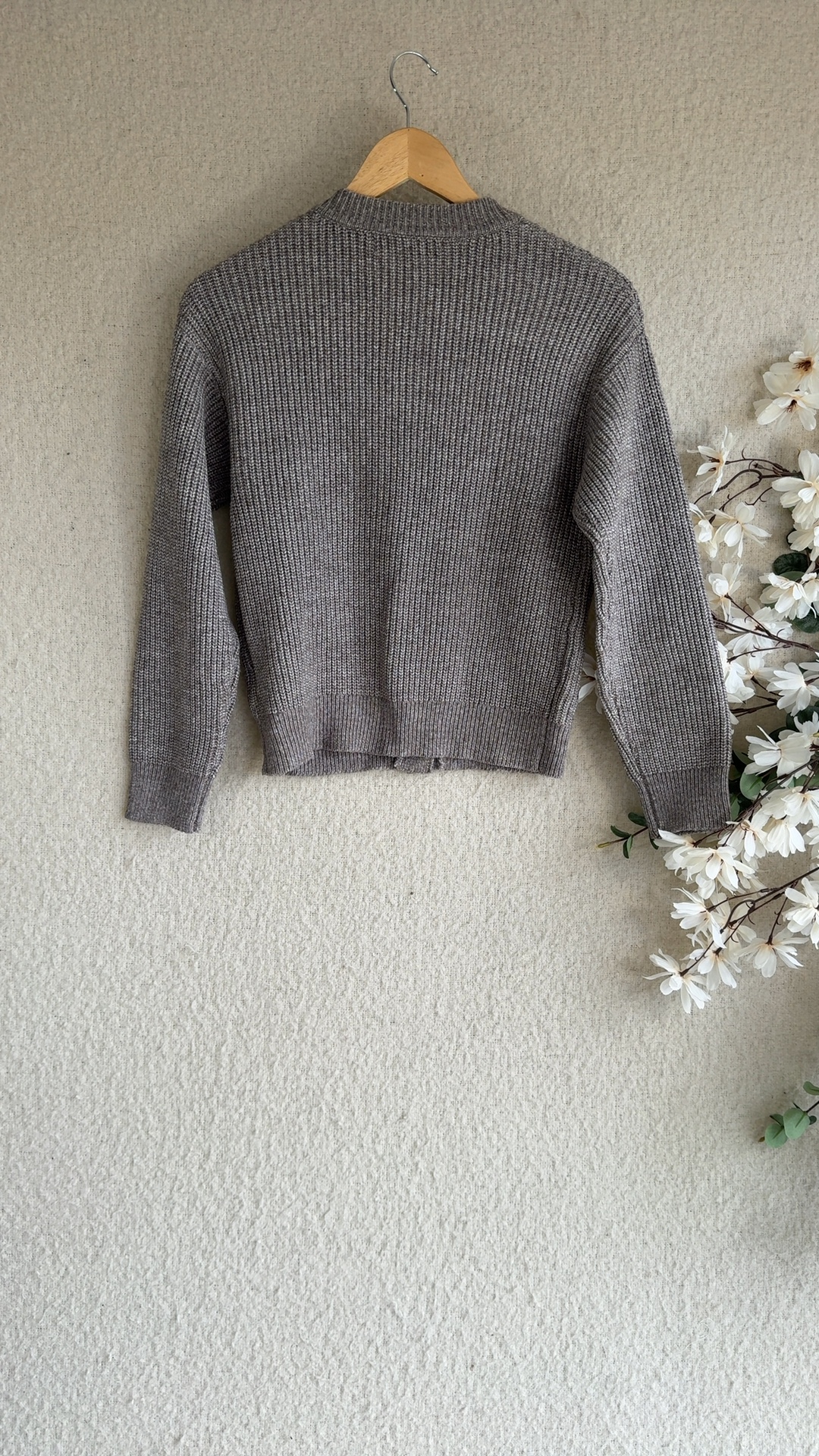M&S Nutmeg Brown Ribbed Knit Cardigan XS Soft Acrylic Polyester Blend image 4