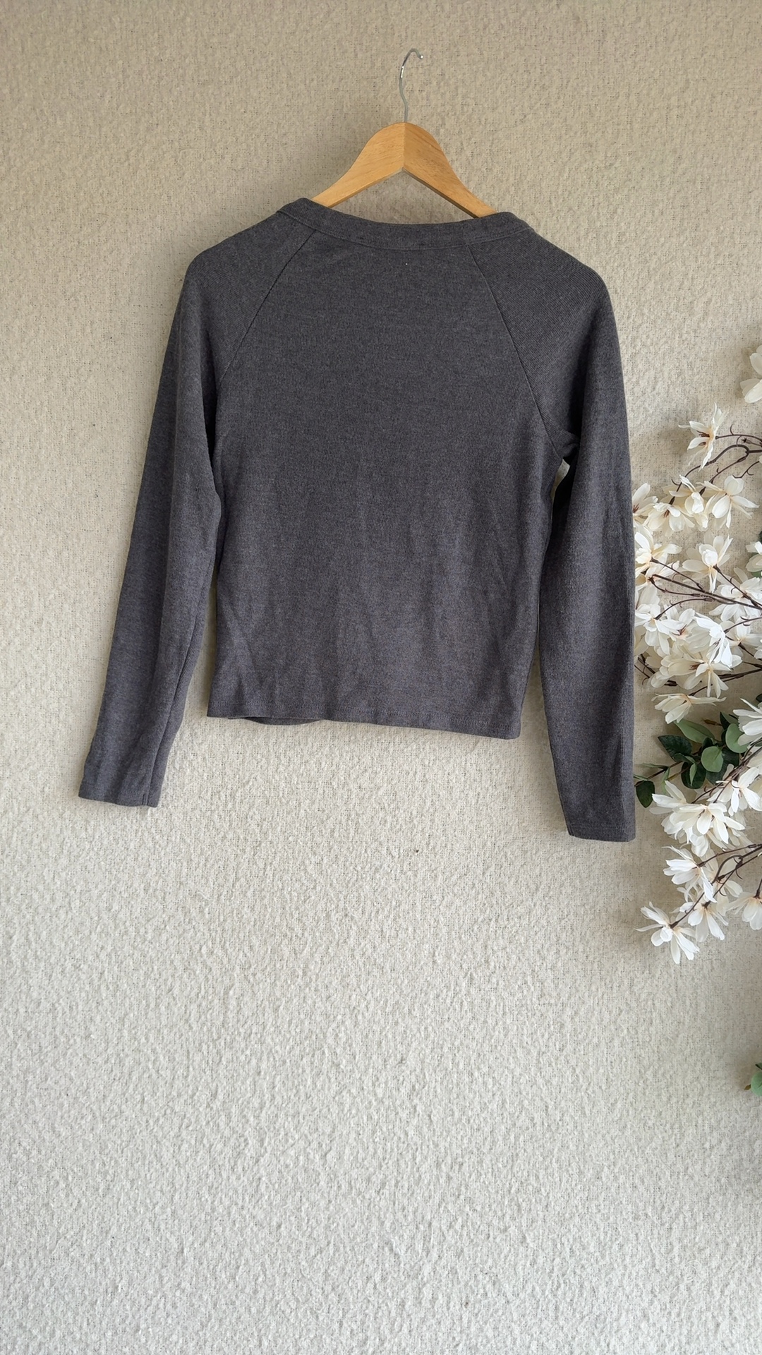 Primark Grey Women's Cotton Polyester Cardigan Medium Classic Button Front