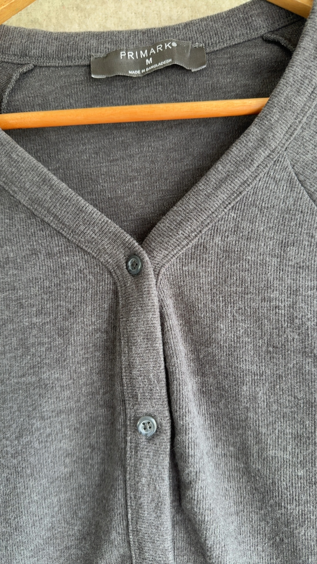 Primark Grey Women's Cotton Polyester Cardigan Medium Classic Button Front image 4