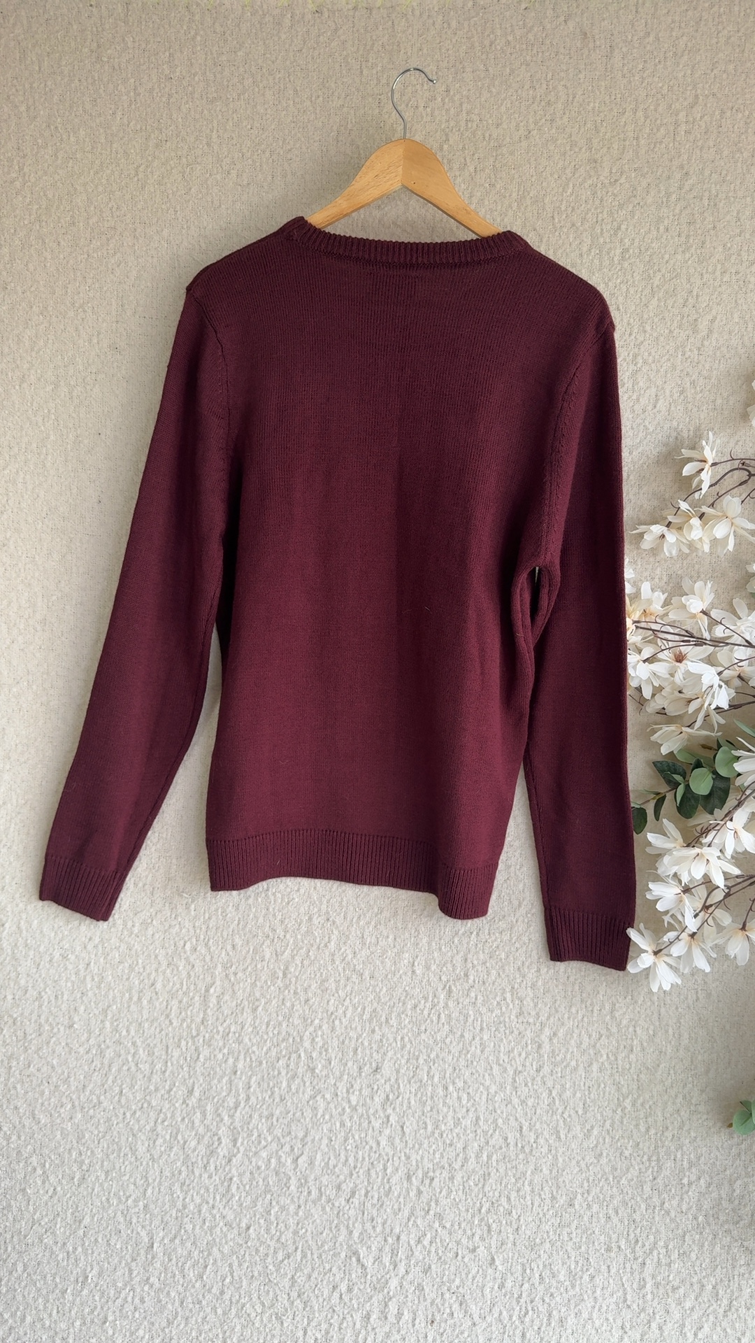 George Harry Potter Burgundy Acrylic Knit Sweater Medium UK 12 Cozy Design image 3