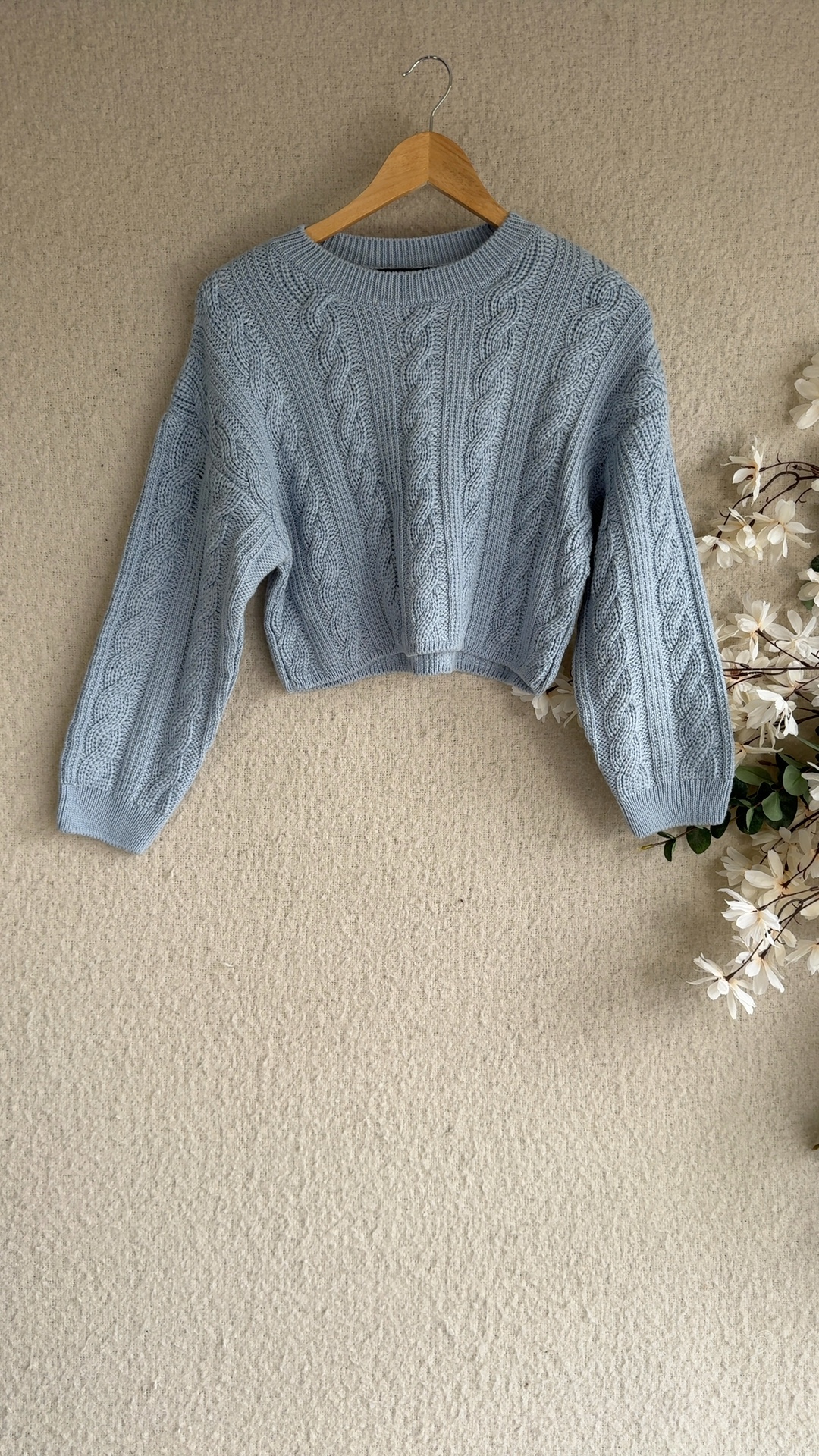 New Look Kids Blue Cable Knit Jumper Age 12-13 152-158cm Acrylic Sweater