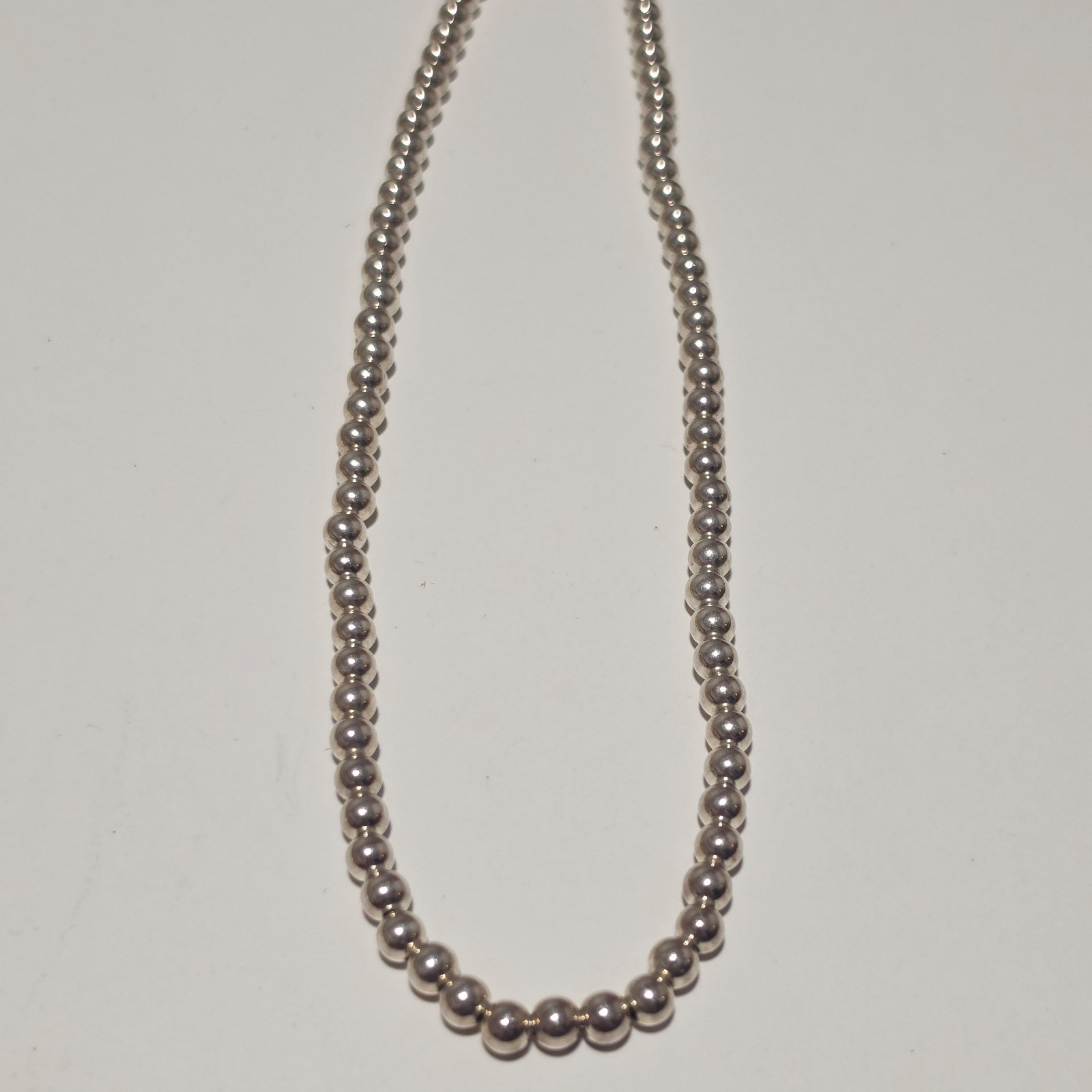925 sterling Silver Beaded Necklace .b6 image 2