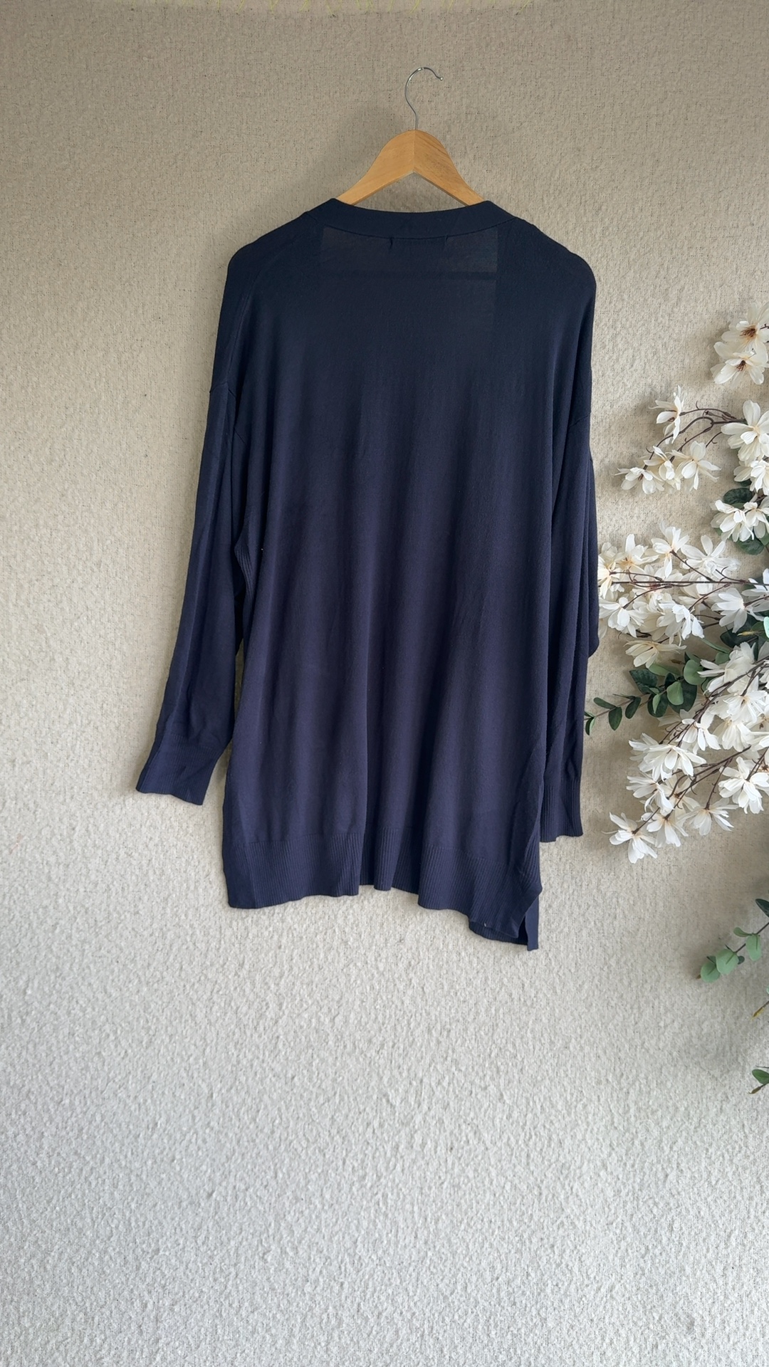 George Navy Open Front Cardigan Sweater Women's XL Lightweight Soft Knit image 3
