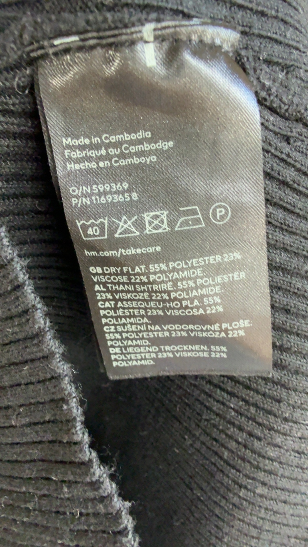 H&M Black Rib Knit Long Sleeve Top Medium Stylish Comfortable Layering image 5