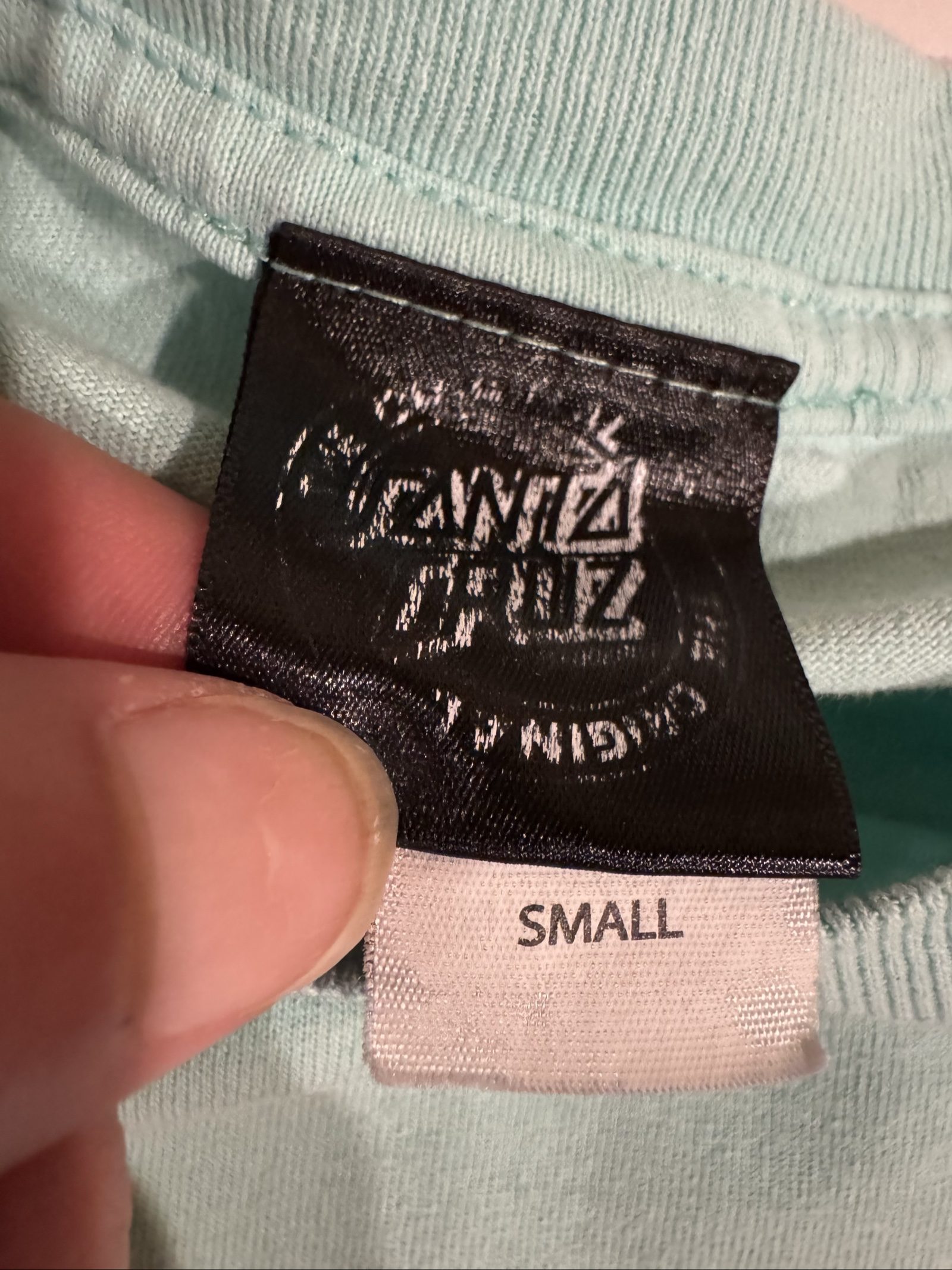 Men’s Santa Cruz Logo Graphic T-Shirt – Light Aqua – Small image 3