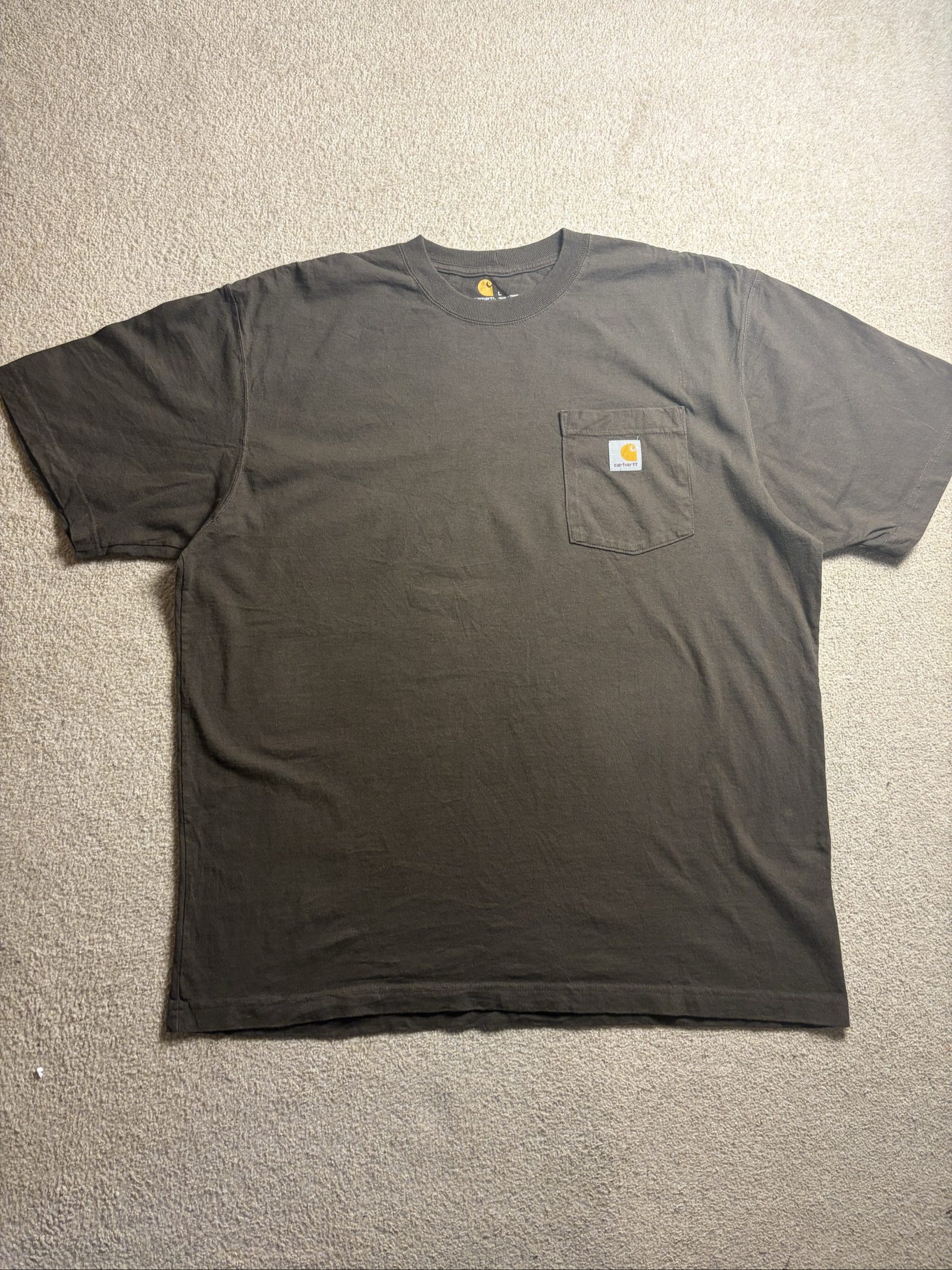 Carhartt Men's Brown Pocket T-Shirt Large 100% Cotton