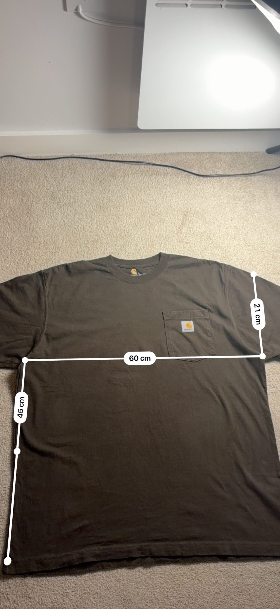 Carhartt Men's Brown Pocket T-Shirt Large 100% Cotton image 4
