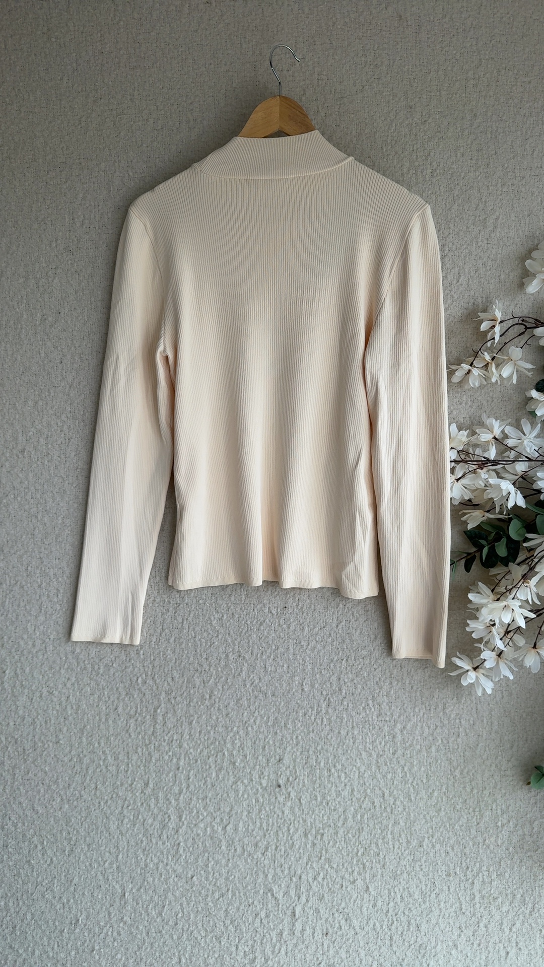 FW Bridge Cream Ribbed Cutout Neck Jumper Top UK 20 Polyamide image 4