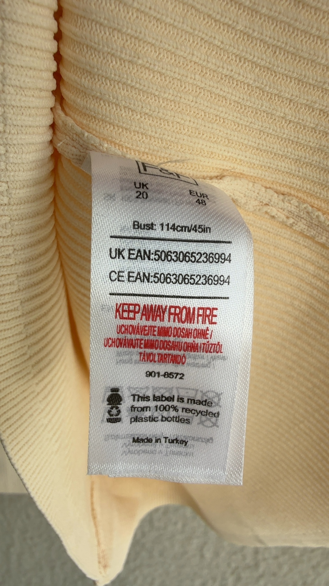 FW Bridge Cream Ribbed Cutout Neck Jumper Top UK 20 Polyamide image 7