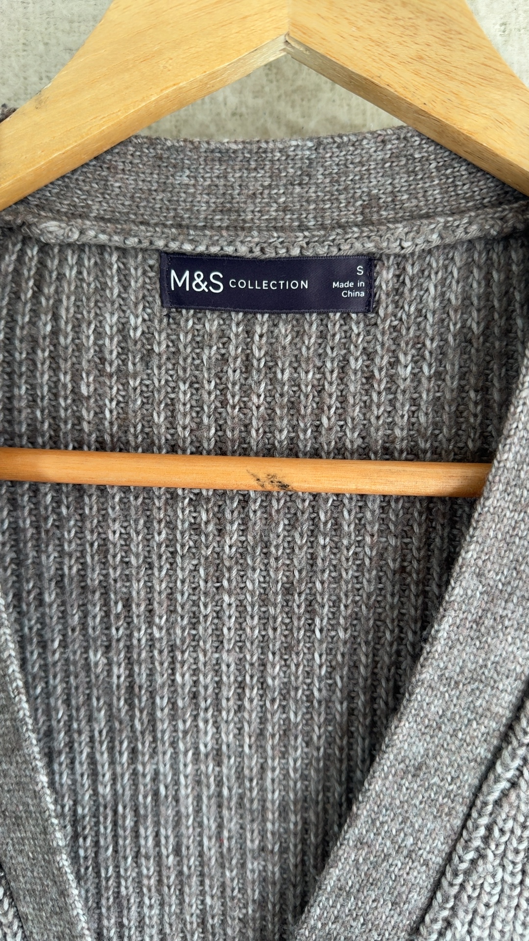 M&S Nutmeg Brown Women's Small Knit Cardigan Button Up Soft Style image 2