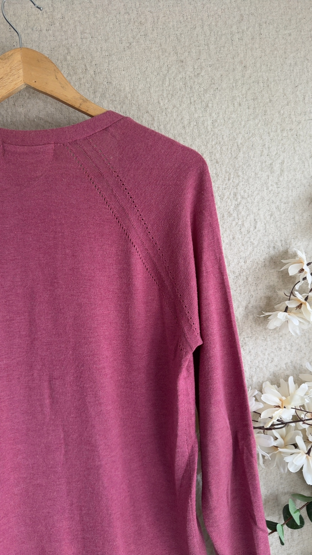M&S Pink Women's V-Neck Button Cardigan UK 14 50% Viscose Acrylic image 4