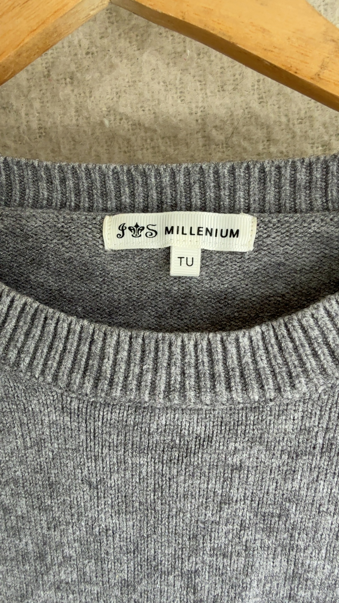 MILLENIUM Grey Embroidered Sleeve Sweater One Size Stylish Boho Casual Sweater image 2