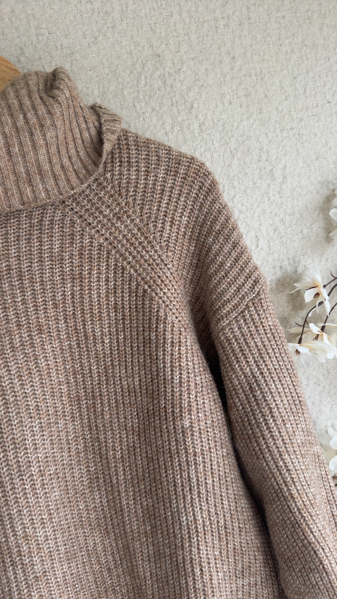 George Womens Tan Chunky Knit Roll Neck Jumper Large Soft Warm image 2