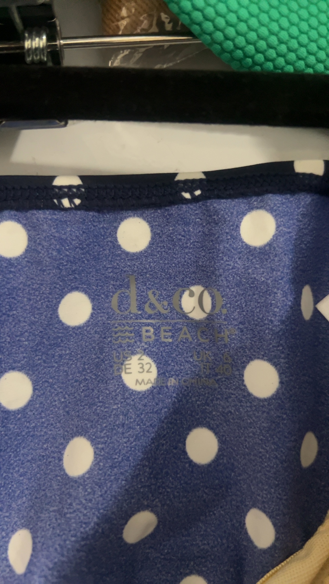 d&co. navy & white polka dot swim dress size 2 image 3