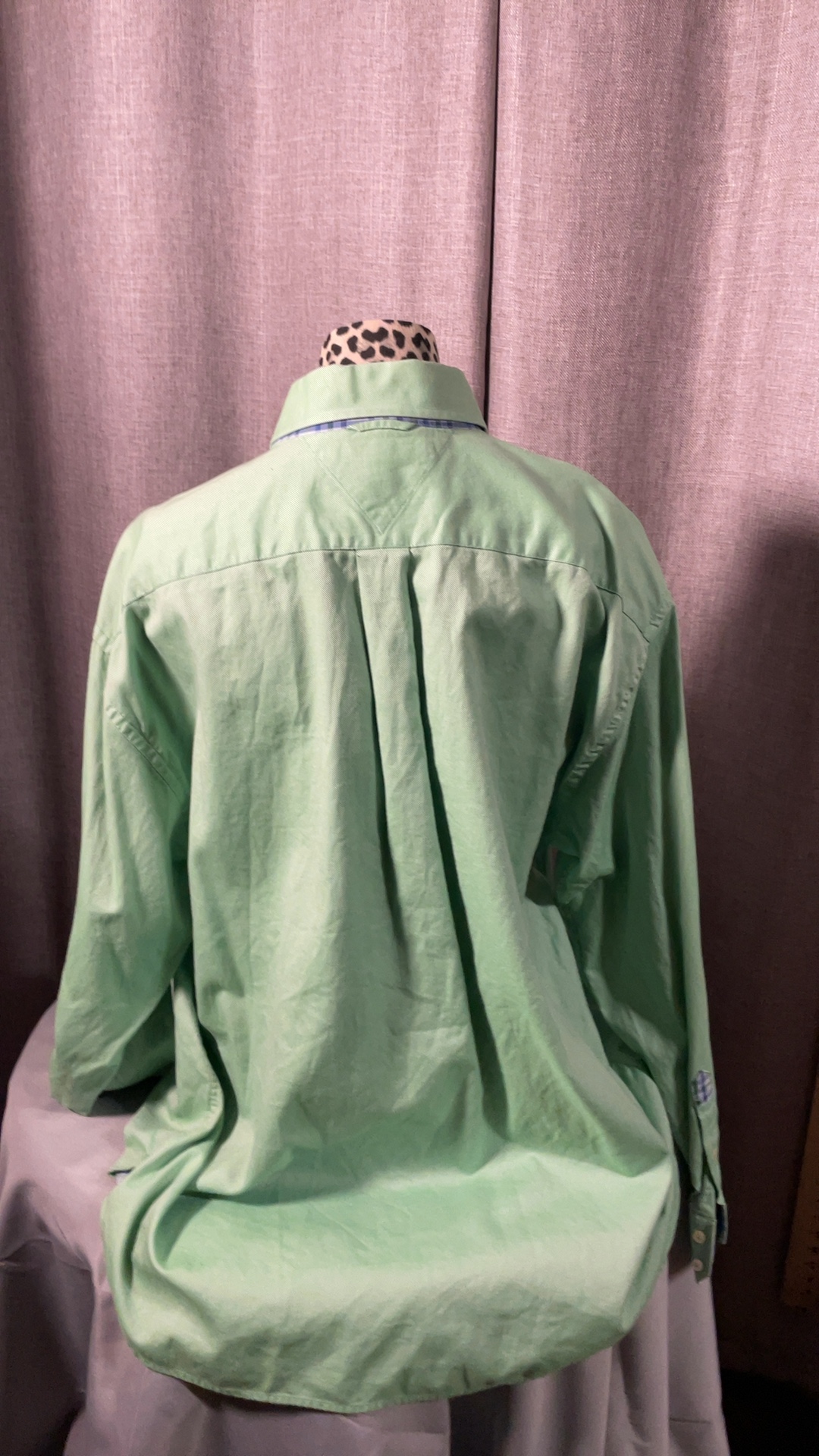 Tommy Hilfiger Men’s XL Sage Green 80s Two-Ply Cotton Button-Down Shirt image 5