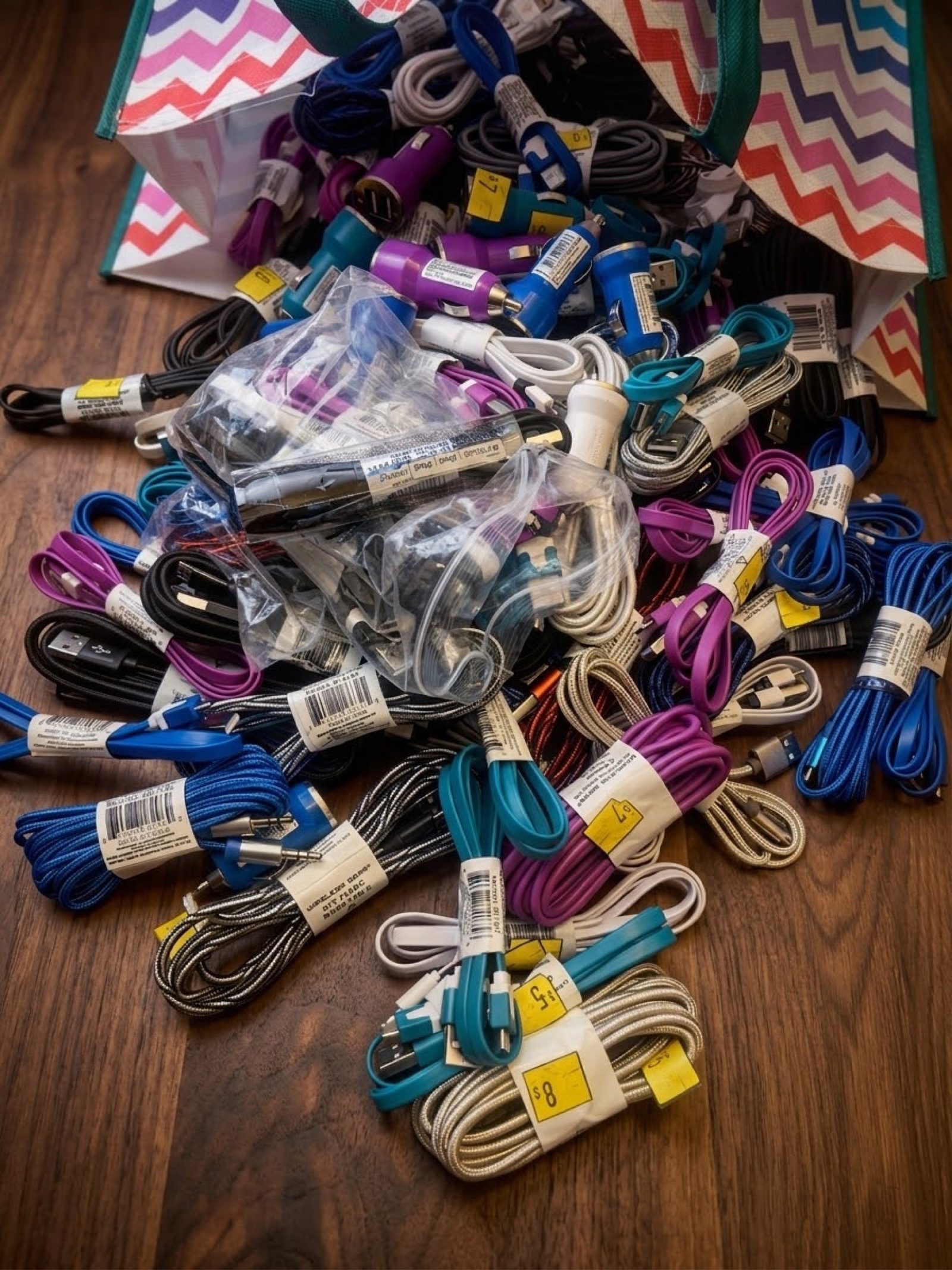 Mixed Multi-Color USB and Charging Cables Bundle