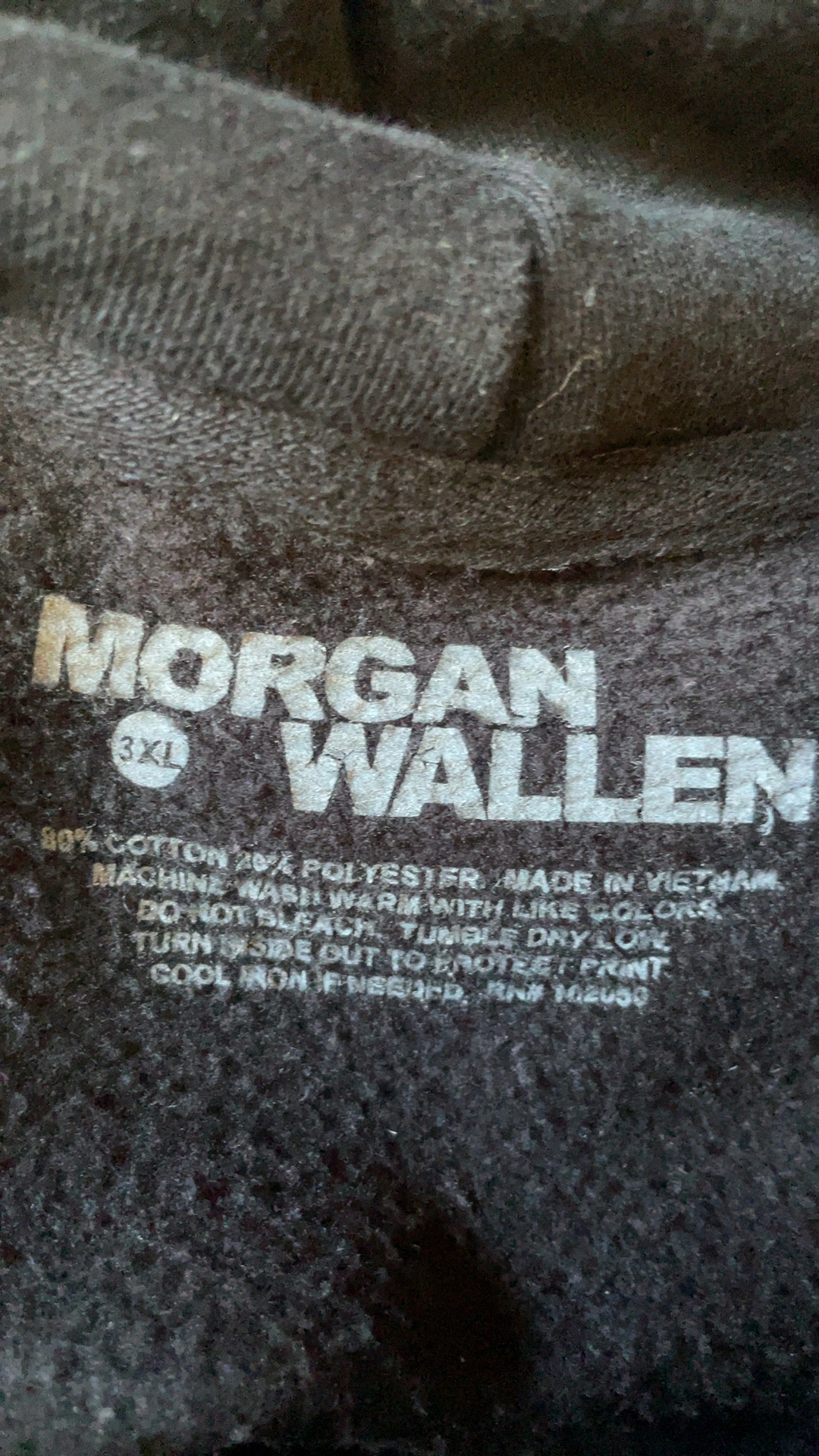 Morgan Wallen Black Graphic Pullover Hoodie Front and Back 3XL image 2