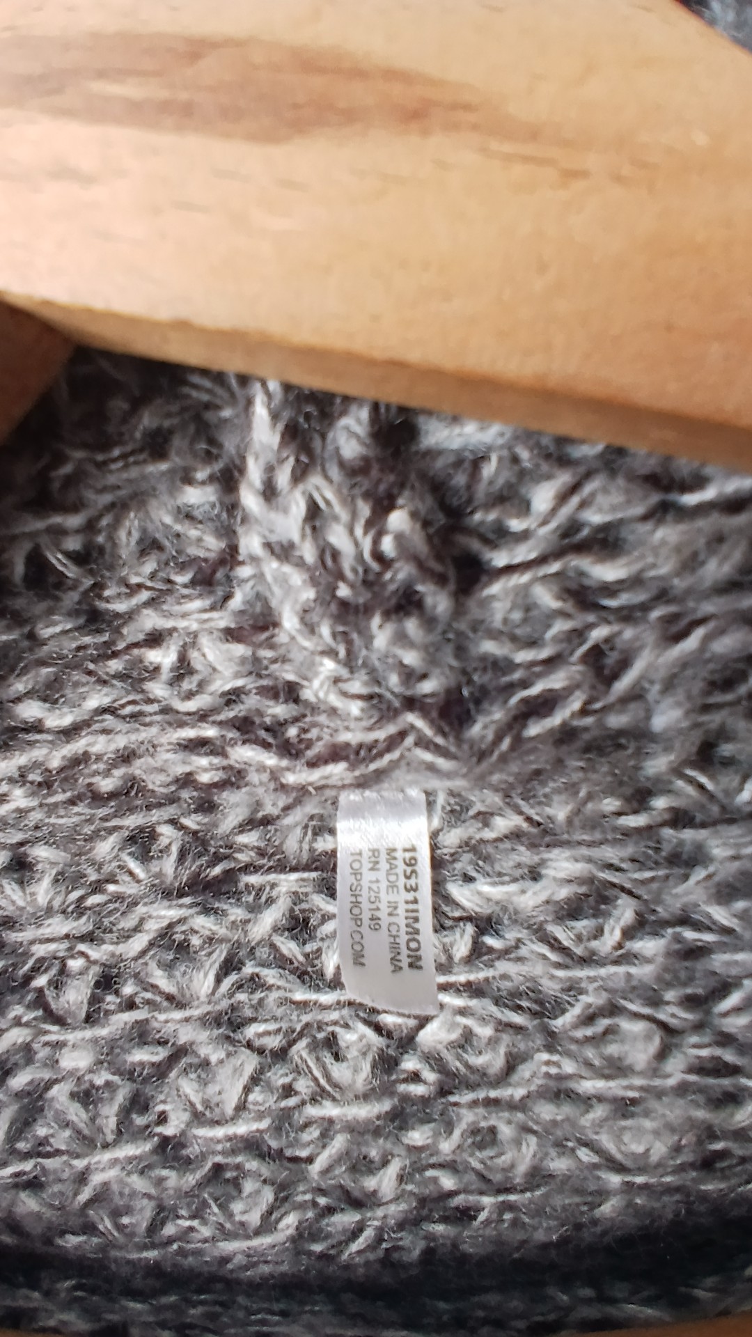 Grey Marl Hooded Chunky Knit Poncho with Hood One Size image 4