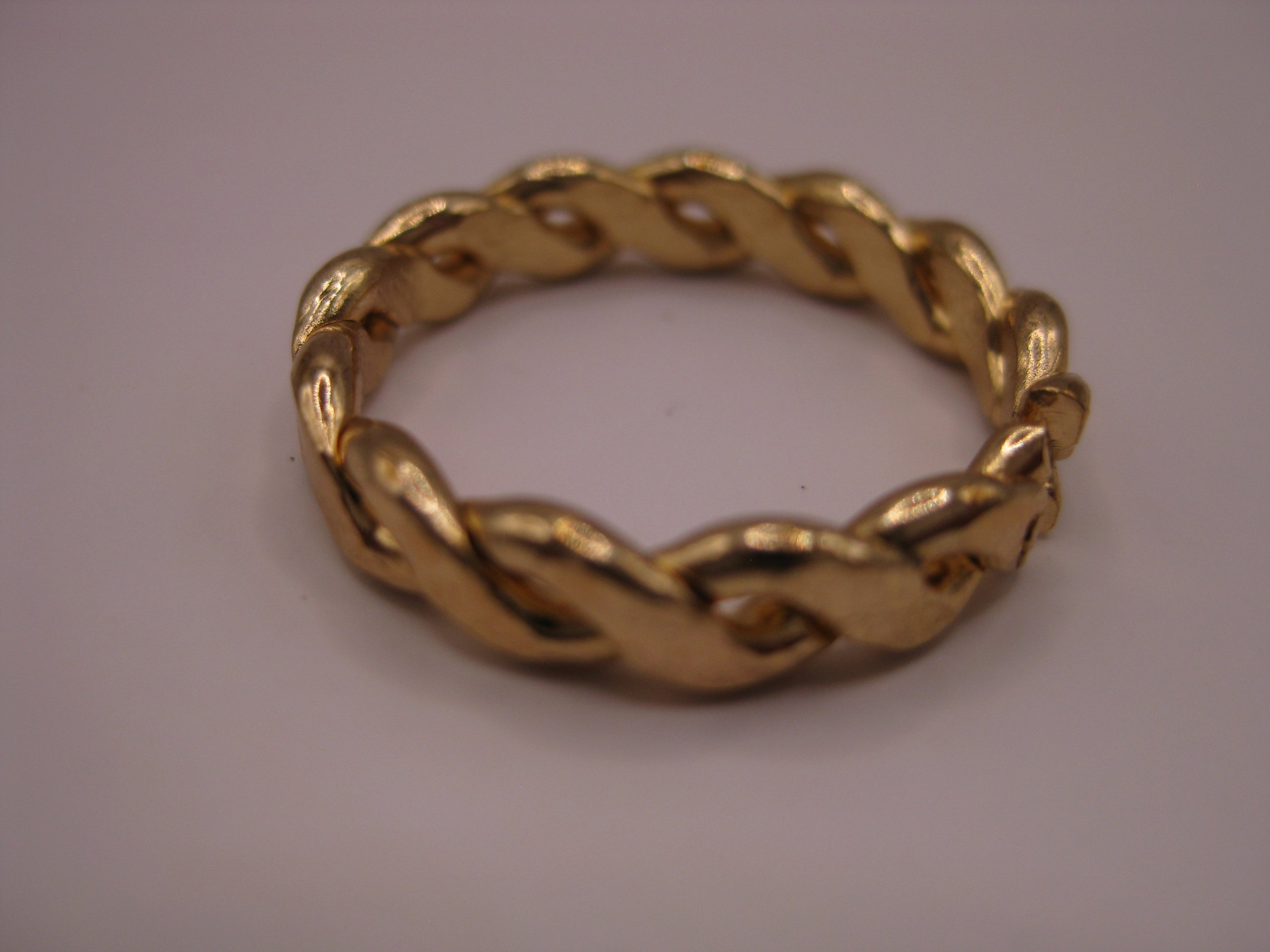 Gold Tone Braided Ring Unisex