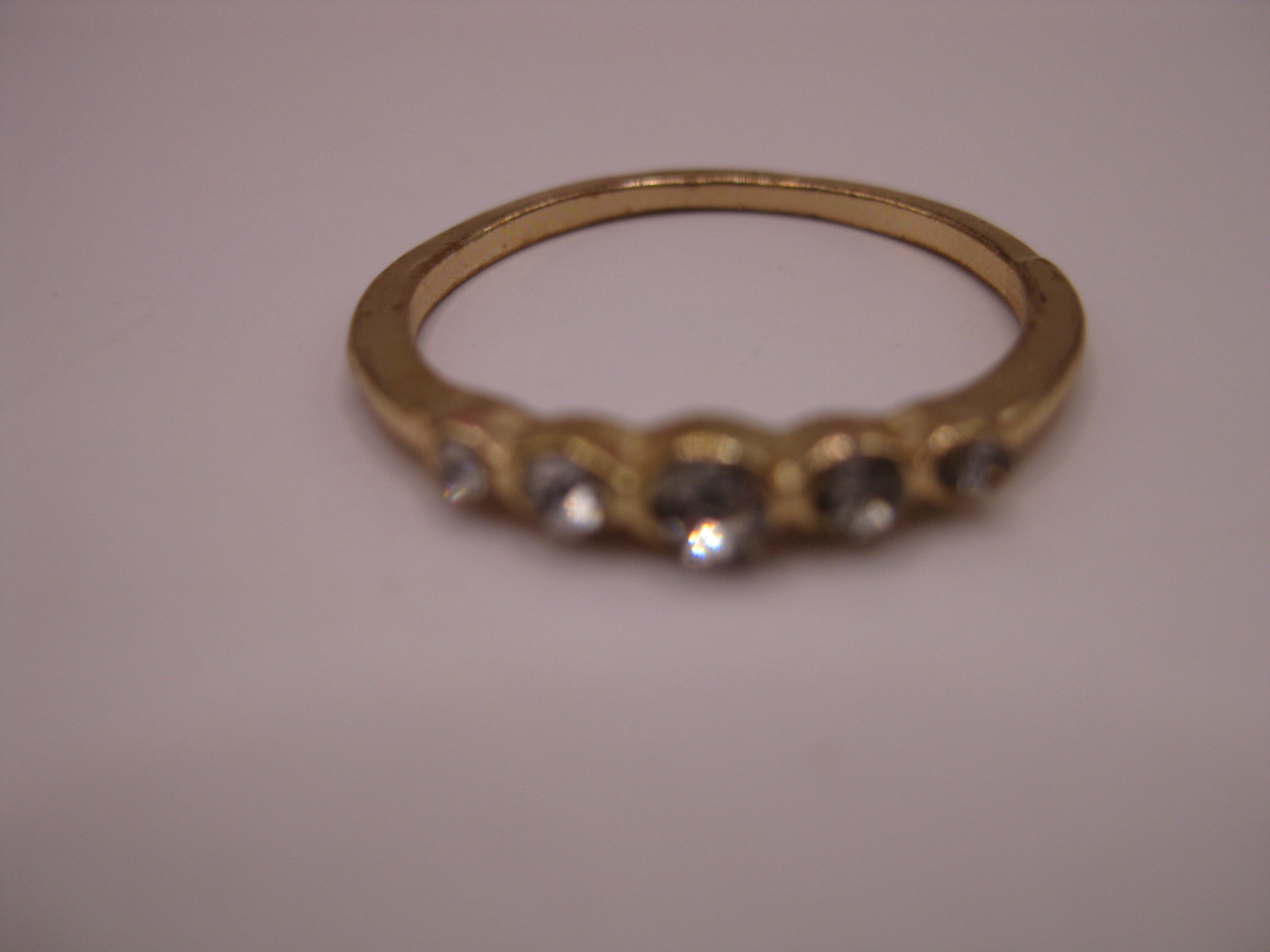Vintage Gold Tone Ring with Clear Rhinestones Women’s