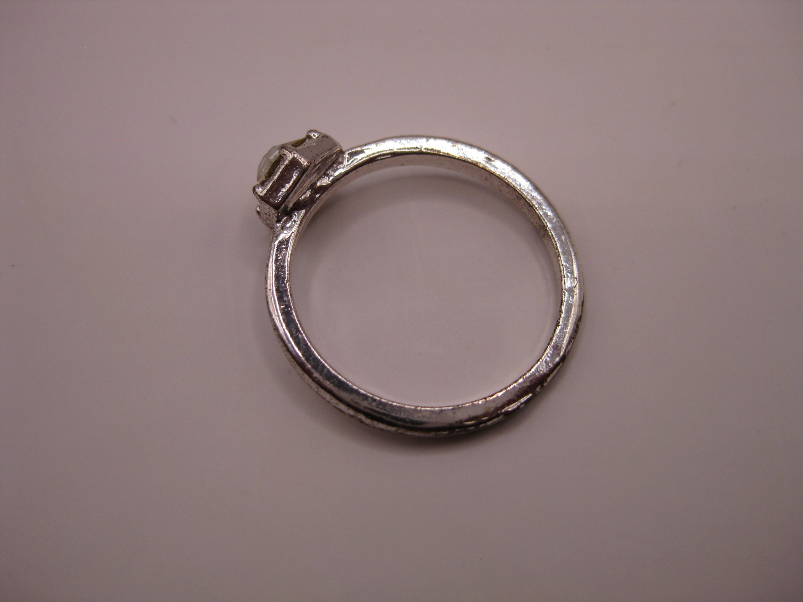 Unbranded Silver Tone Clear Stone Ring Size 52 image 10