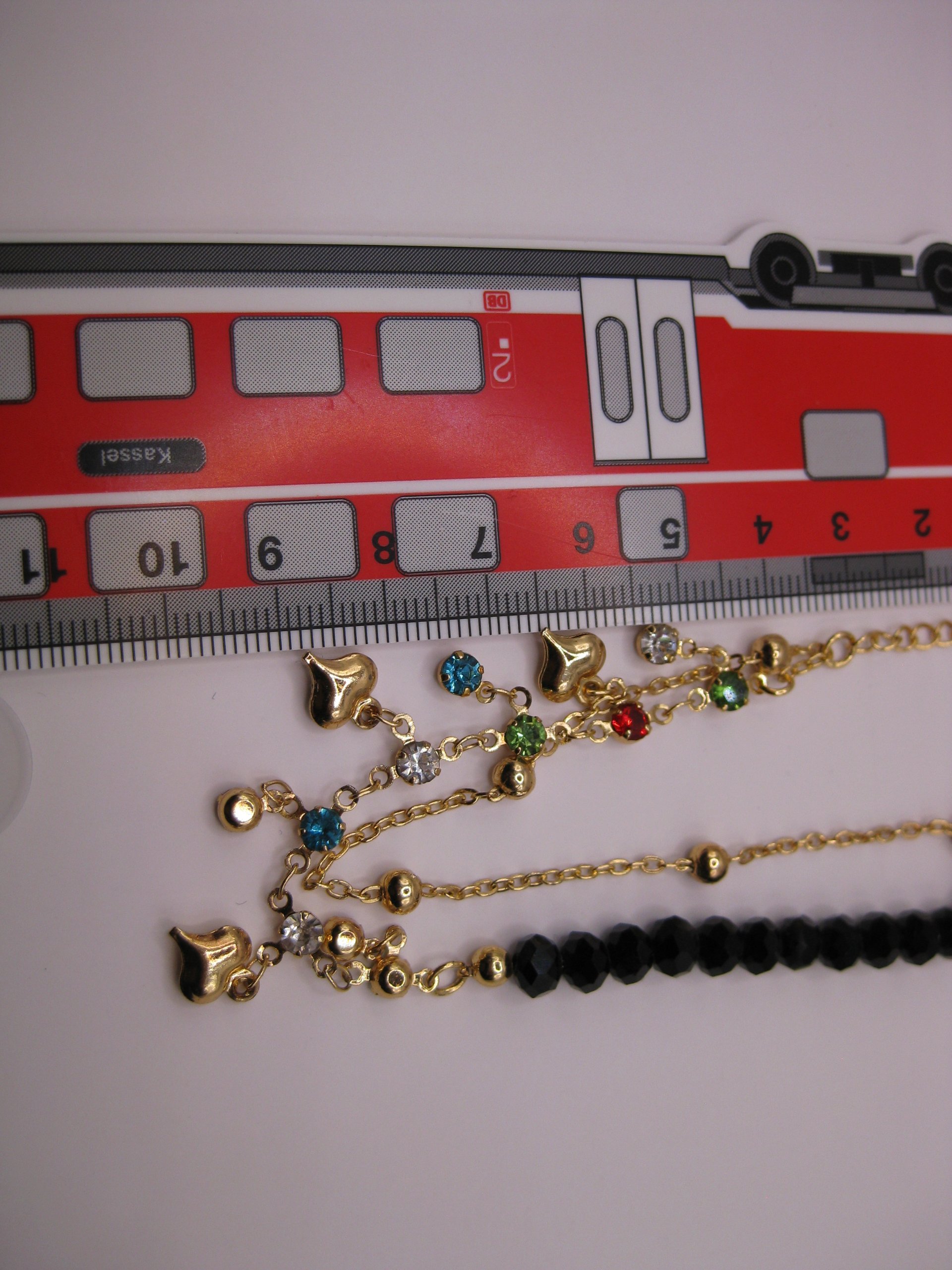 Vintage Gold-tone Colourful Crystal Heart Charm Bracelet image 9