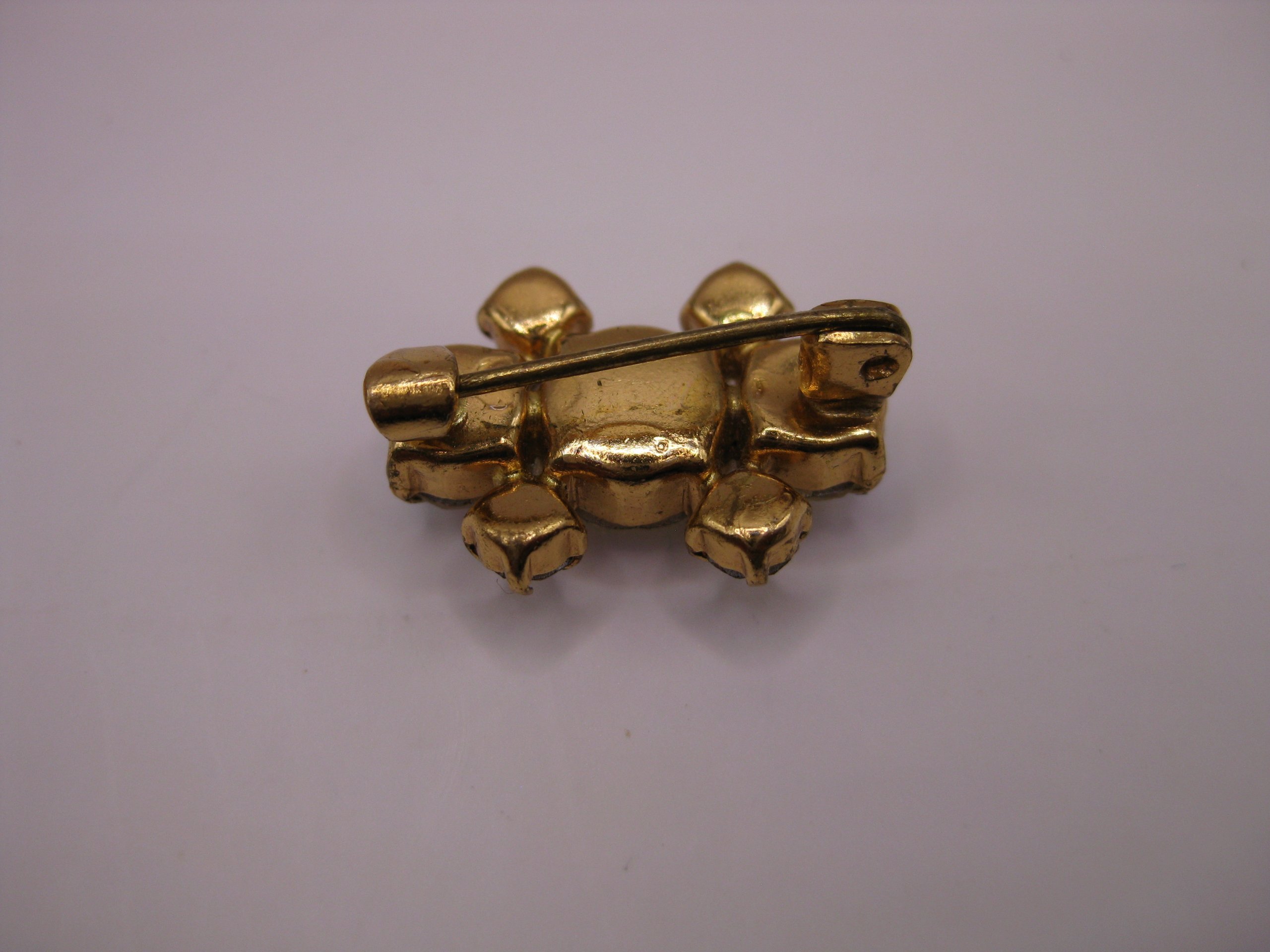 Vintage Aurora Borealis Crystal Gold-tone Brooch Pin image 7