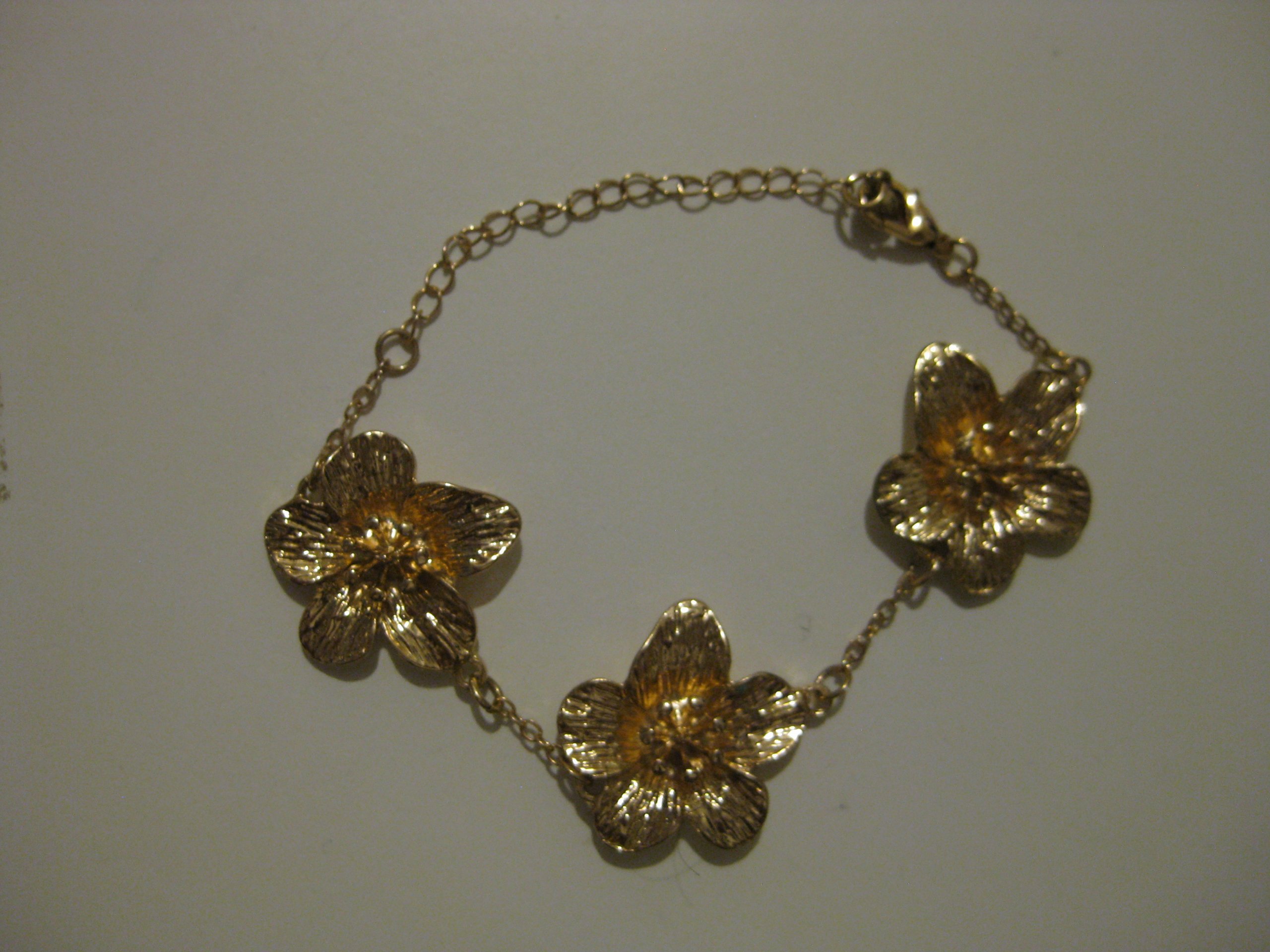 Gold Tone Floral Bracelet Women