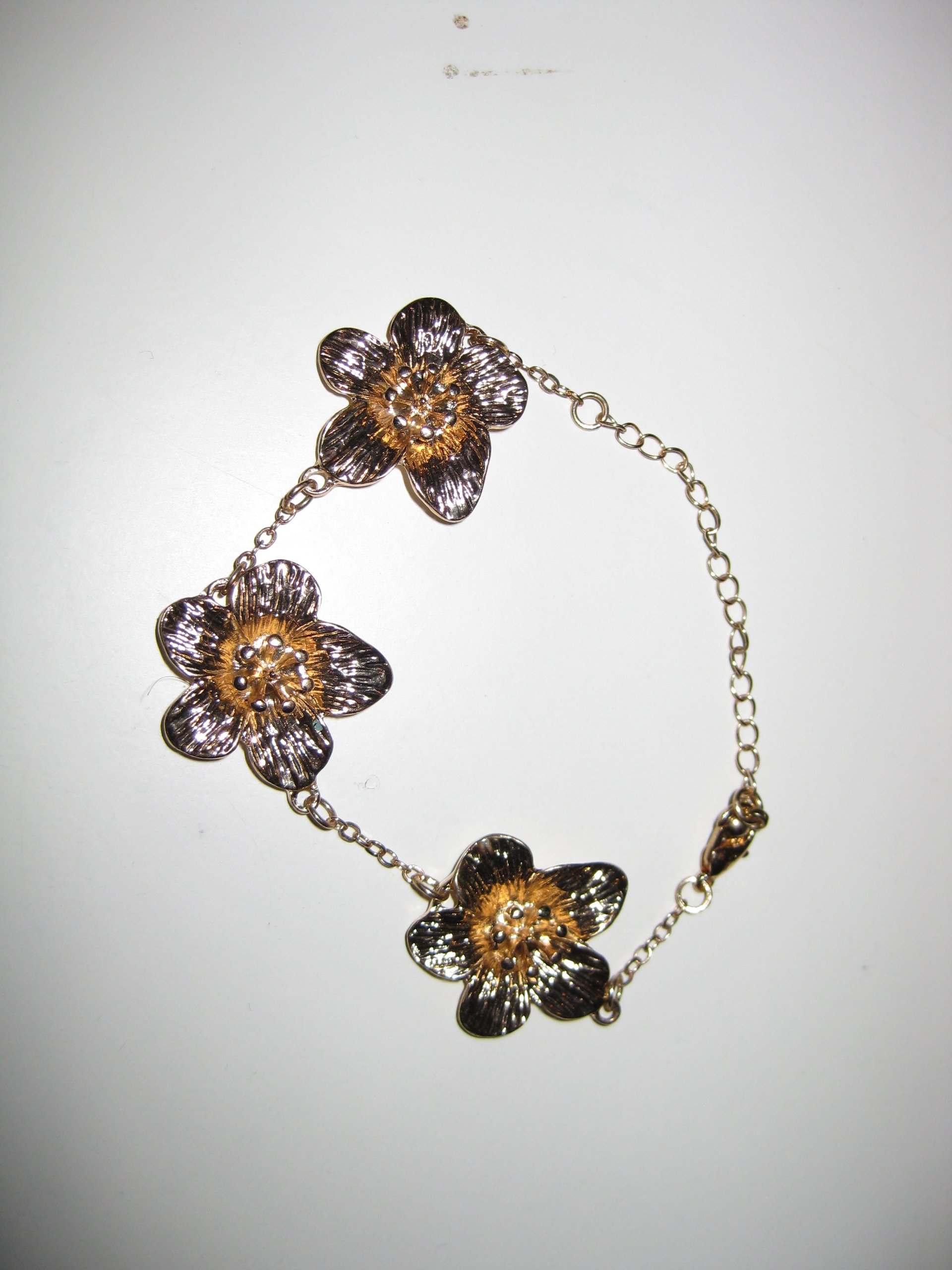 Gold Tone Floral Bracelet Women image 8