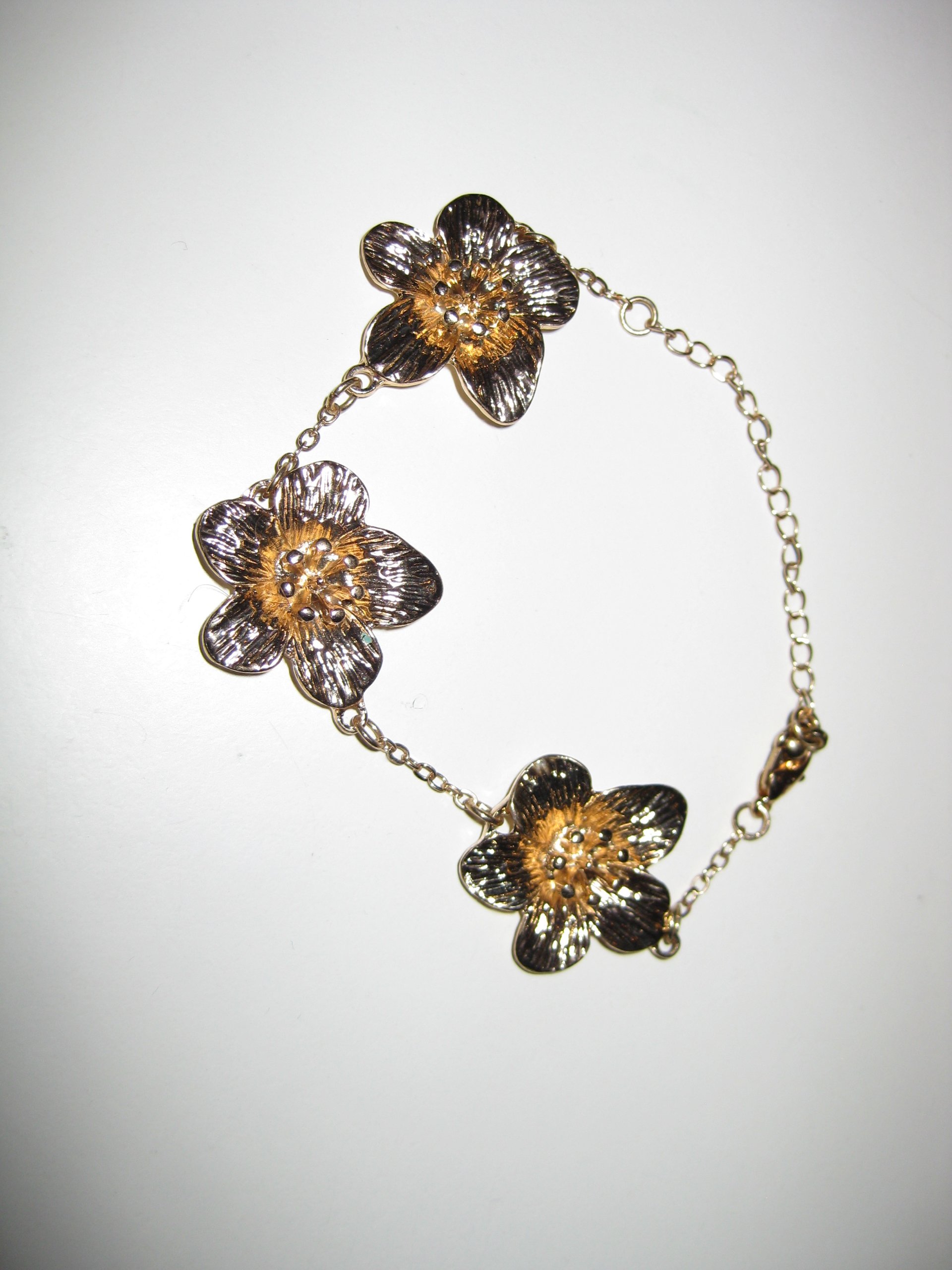Gold Tone Floral Bracelet Women image 9