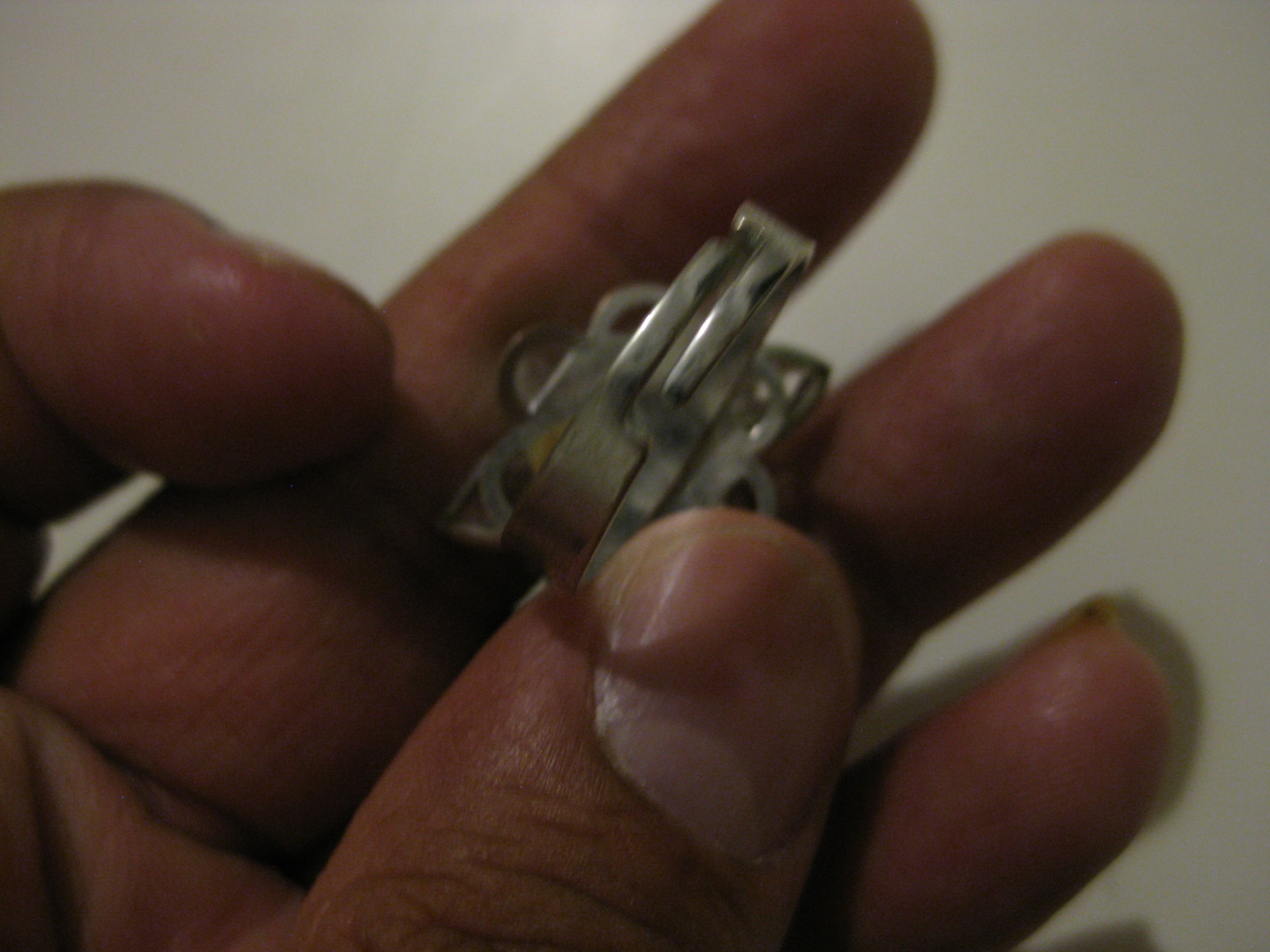 Silver Tone Clear Crystal Flower Adjustable Ring image 7