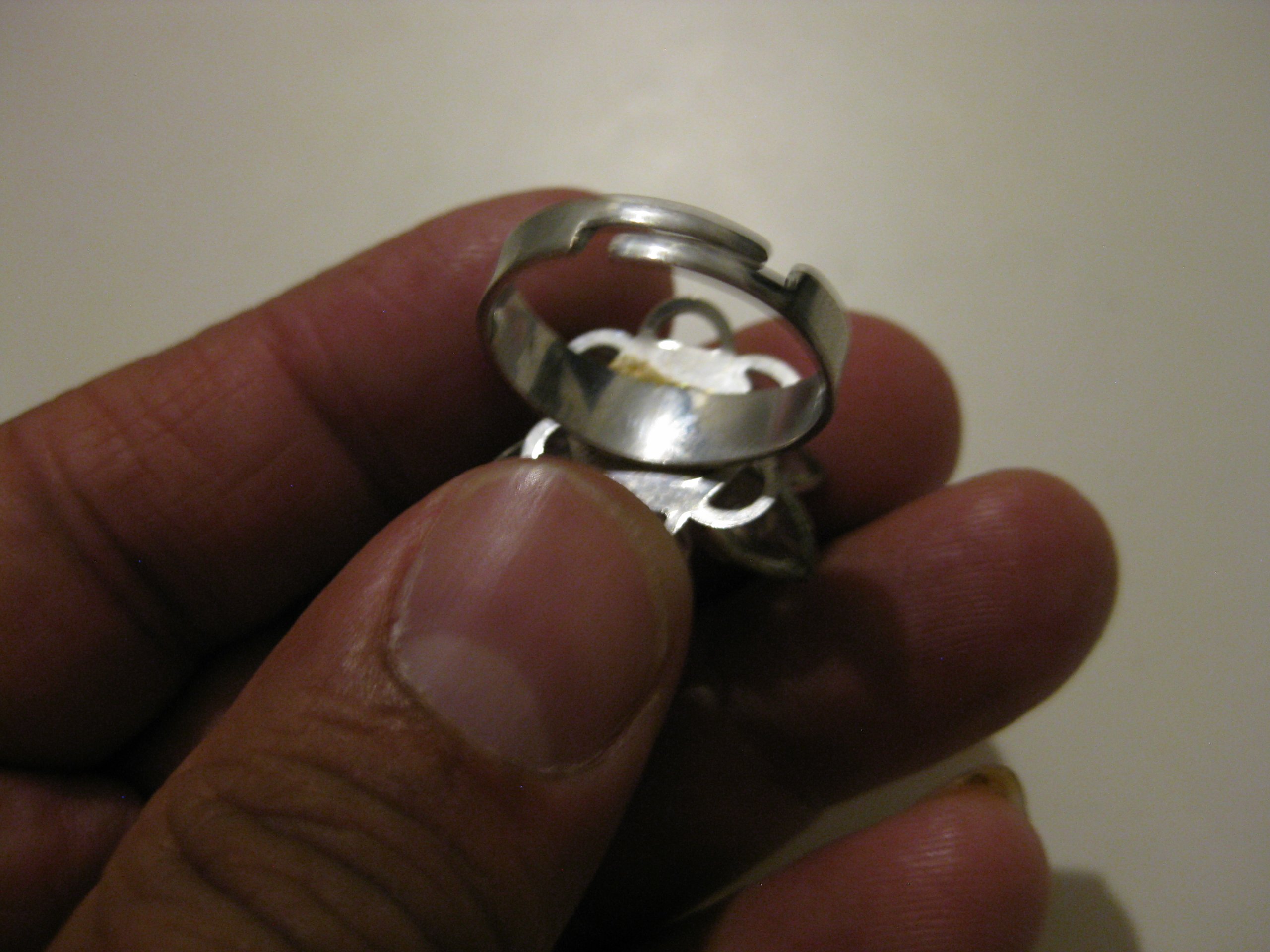 Silver Tone Clear Crystal Flower Adjustable Ring image 8