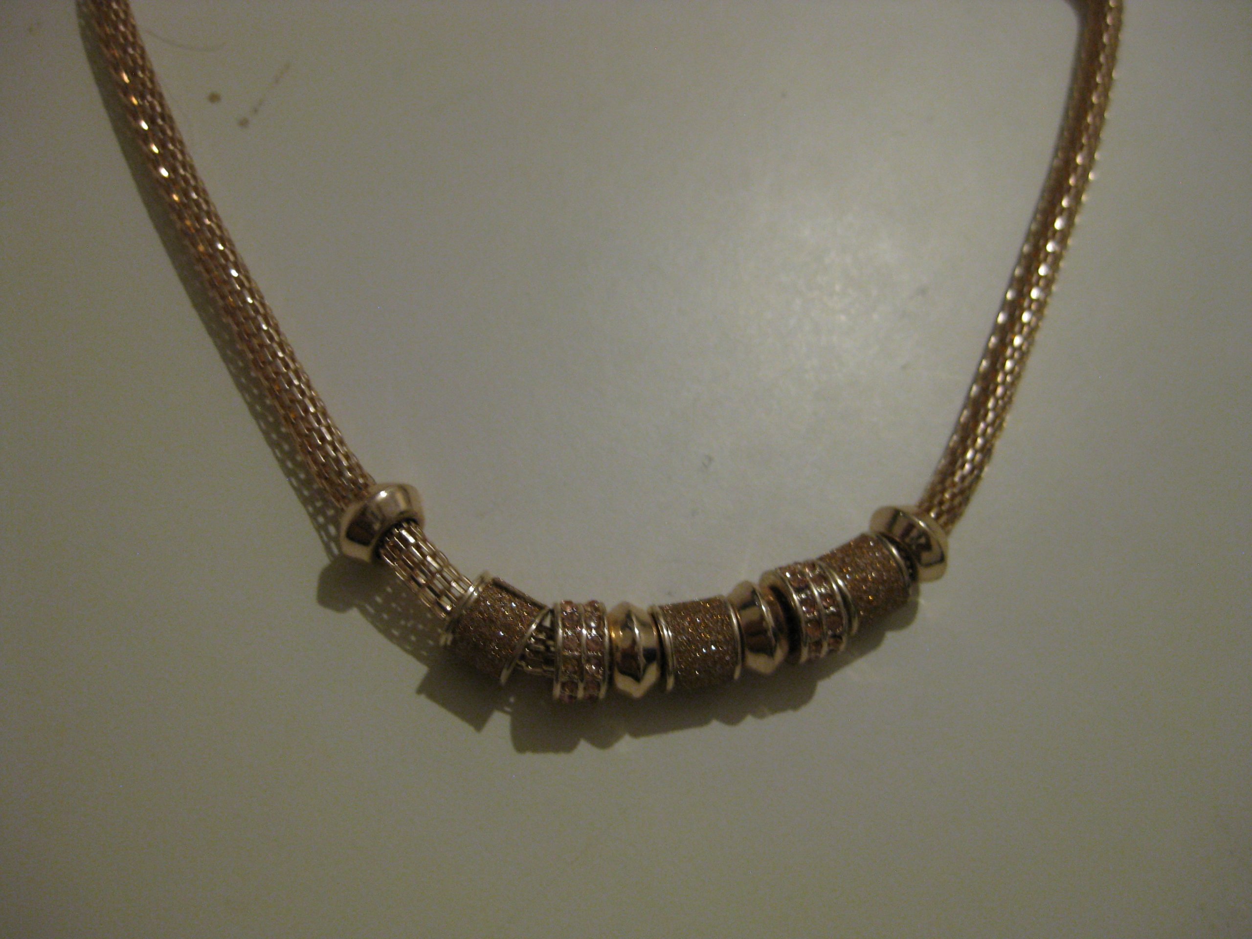 Flame Gold Tone Beaded Chain Necklace image 3