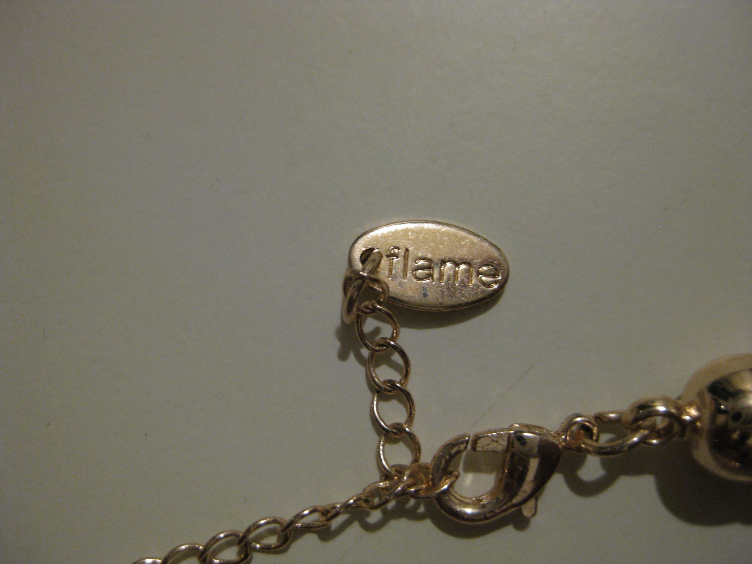 Flame Gold Tone Beaded Chain Necklace image 4