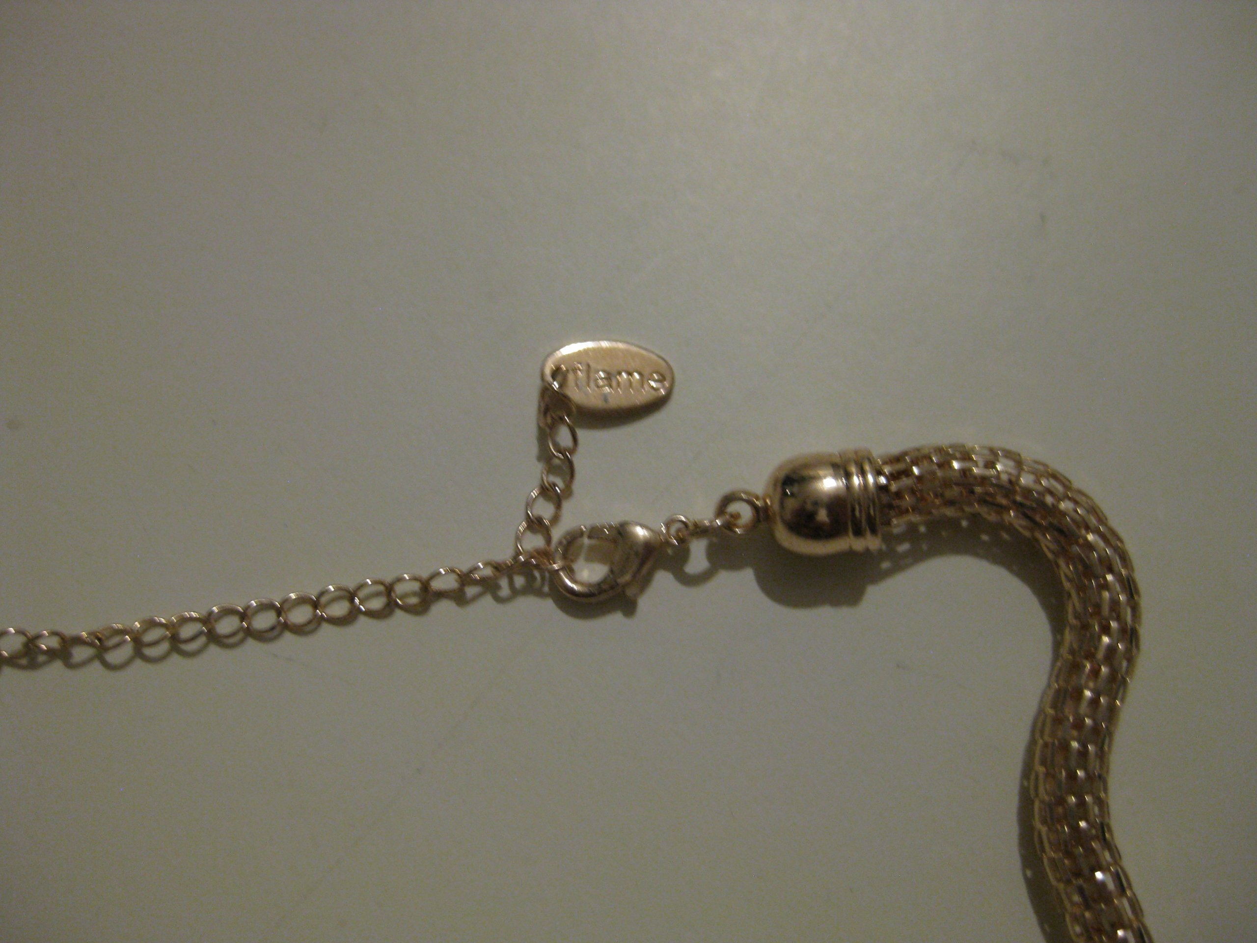 Flame Gold Tone Beaded Chain Necklace image 6