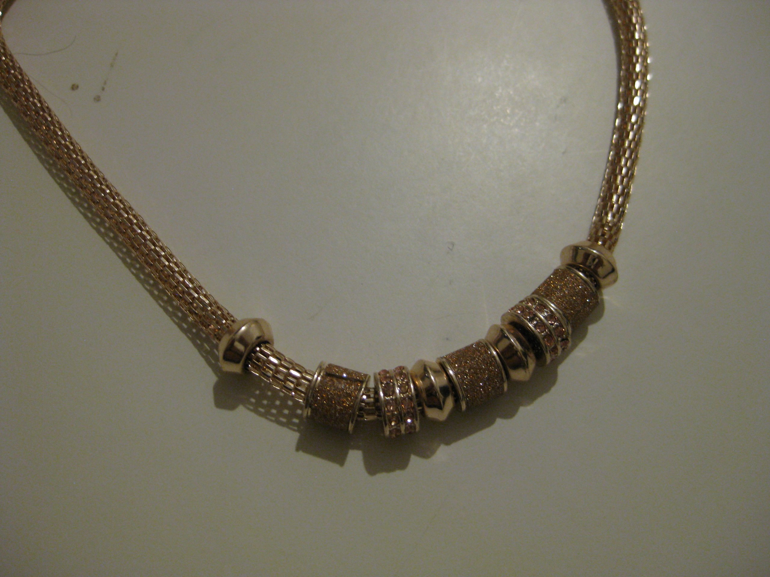 Flame Gold Tone Beaded Chain Necklace image 8