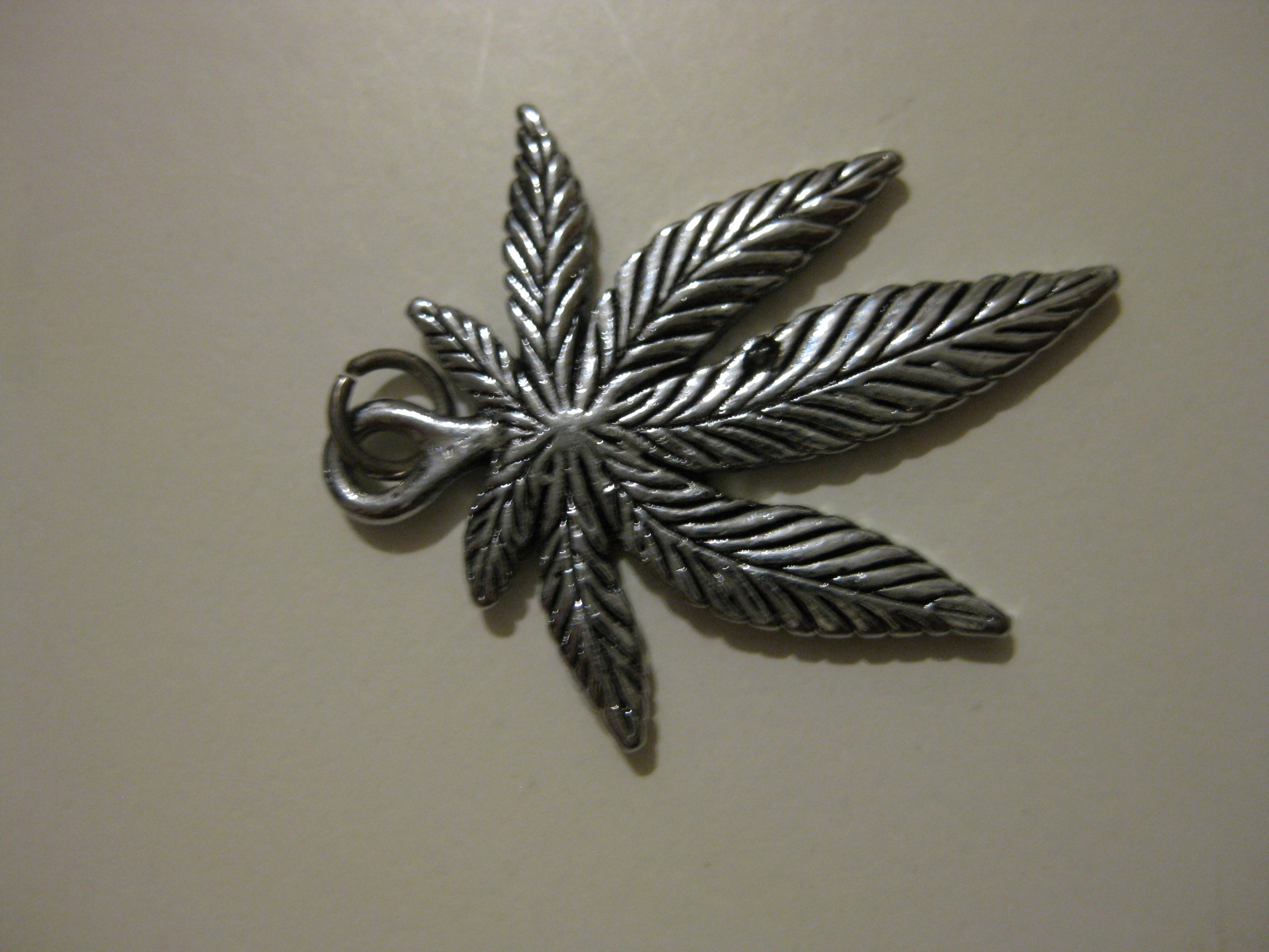 Silver Metal Leaf Pendant Charm Unisex image 10