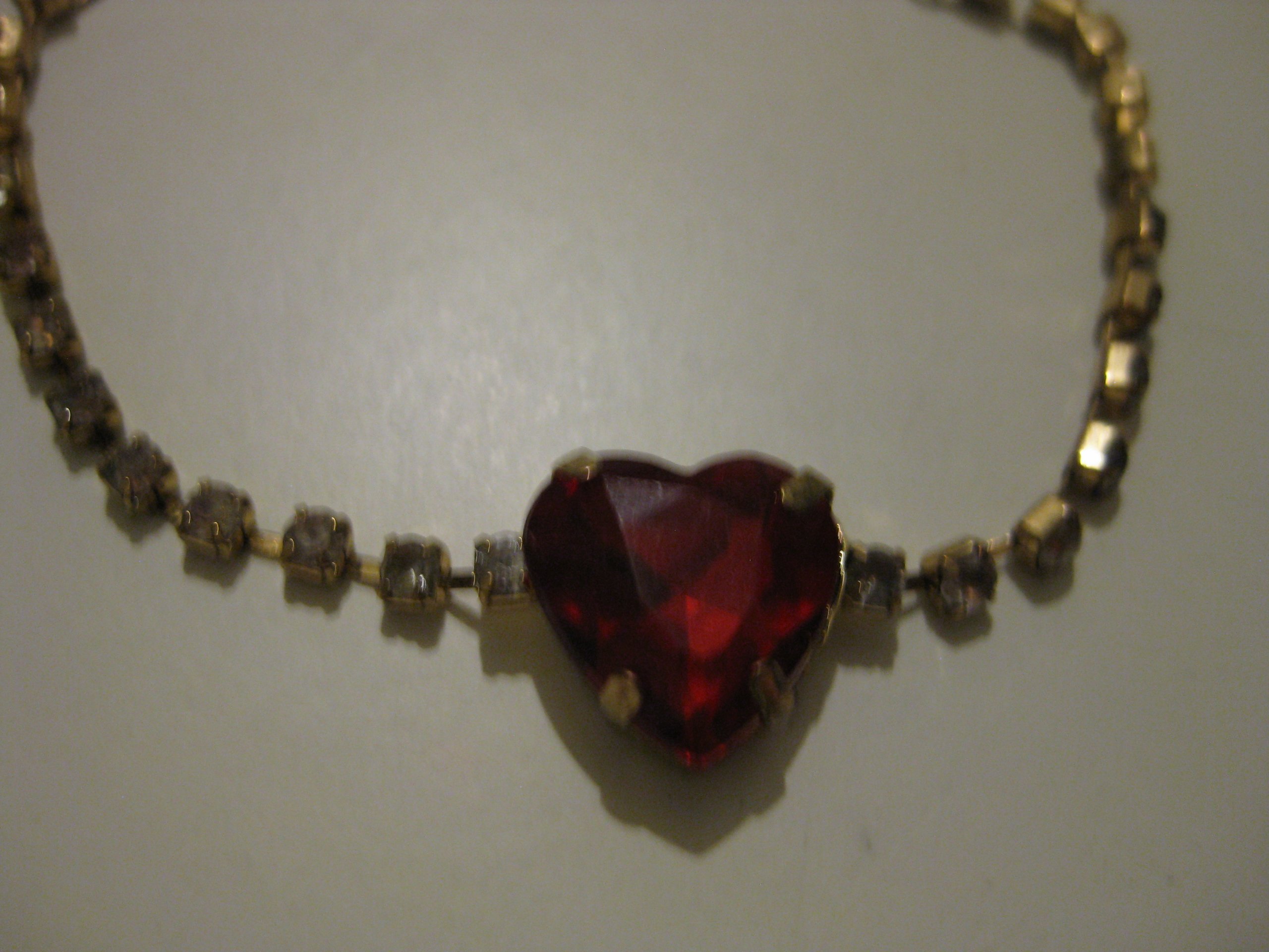 Gold & Red Heart Crystal Bracelet Adjustable Length image 6